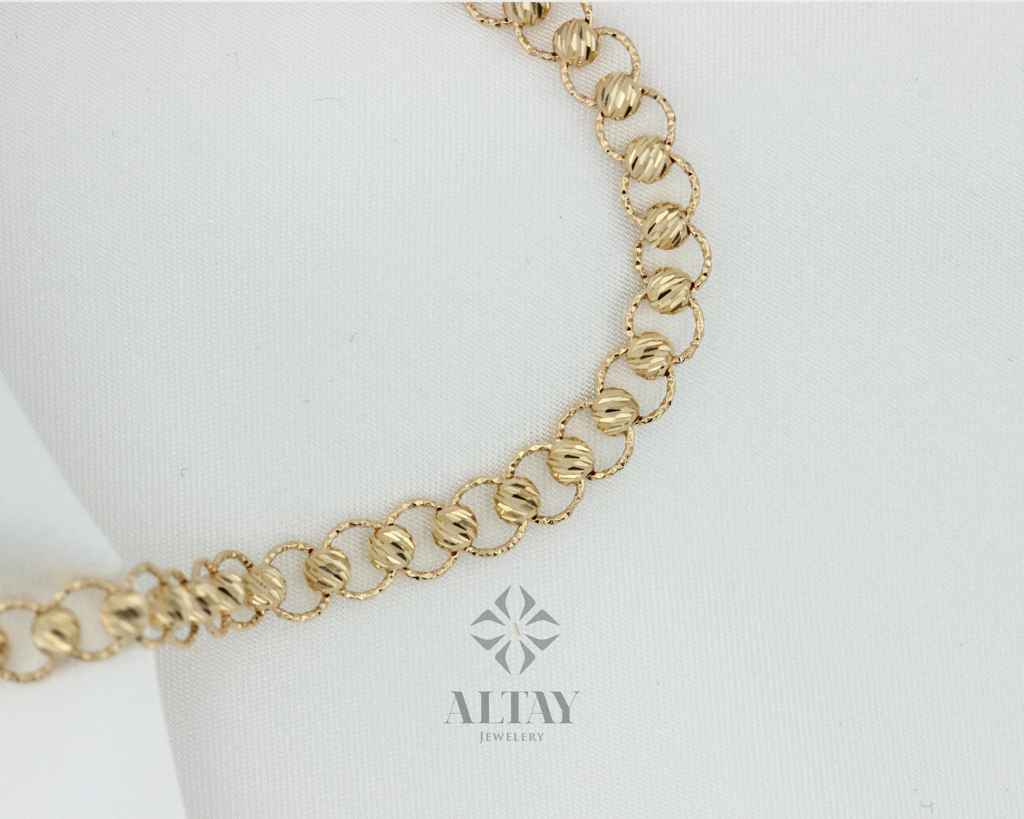 14K Dorica Balls Bracelet,Beaded Bracelet, Dainty Bracelet, Shiny Balls, Gift For Her, Everydaywear Fine Jewelry, Delicate Bracelet