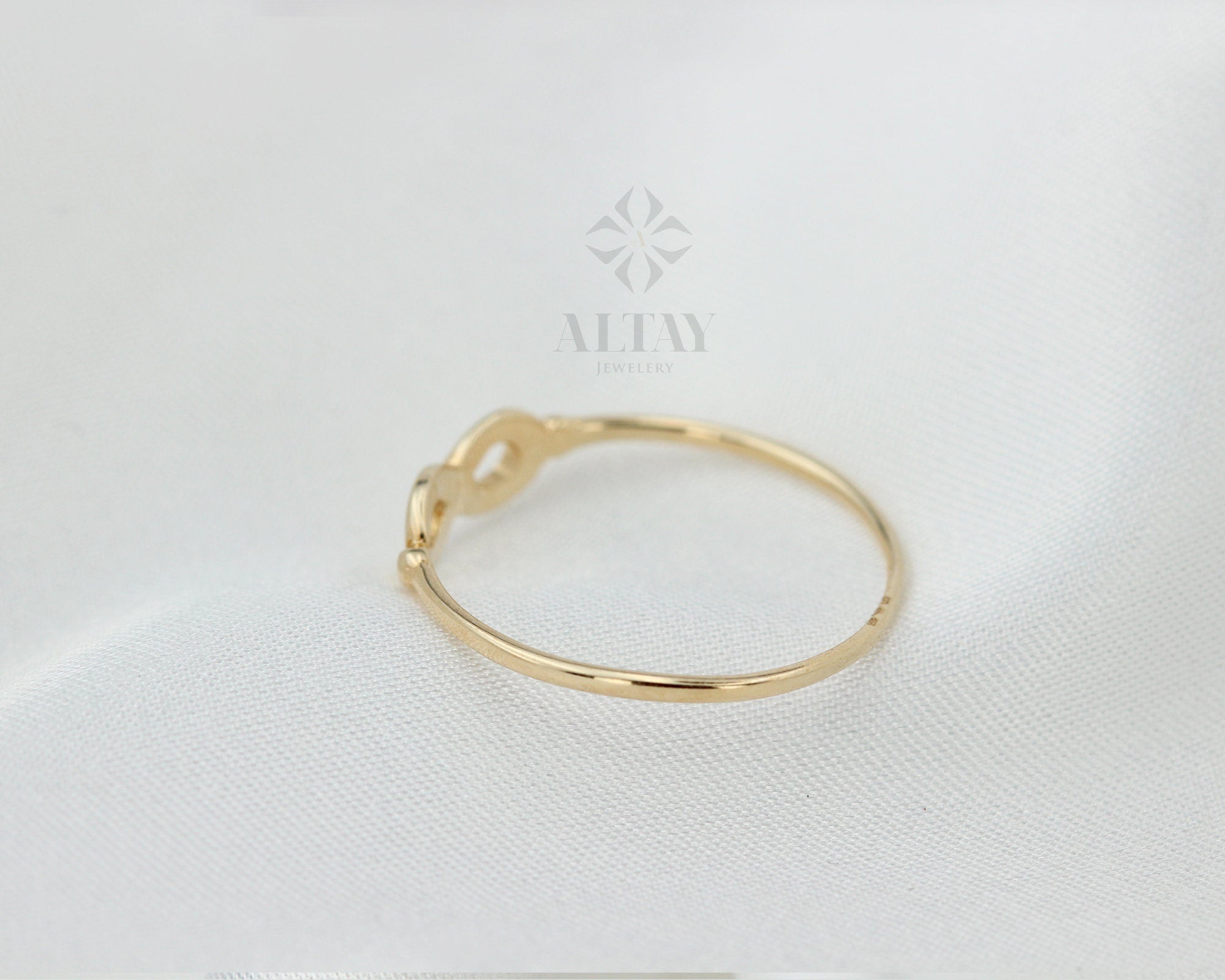 14K Solid Gold Infinity Ring, Wedding Band, Engagement Ring, Long Life Symbol, Gift For Her, Minimalist Fine Jewelry, Everydaywear Jewelry