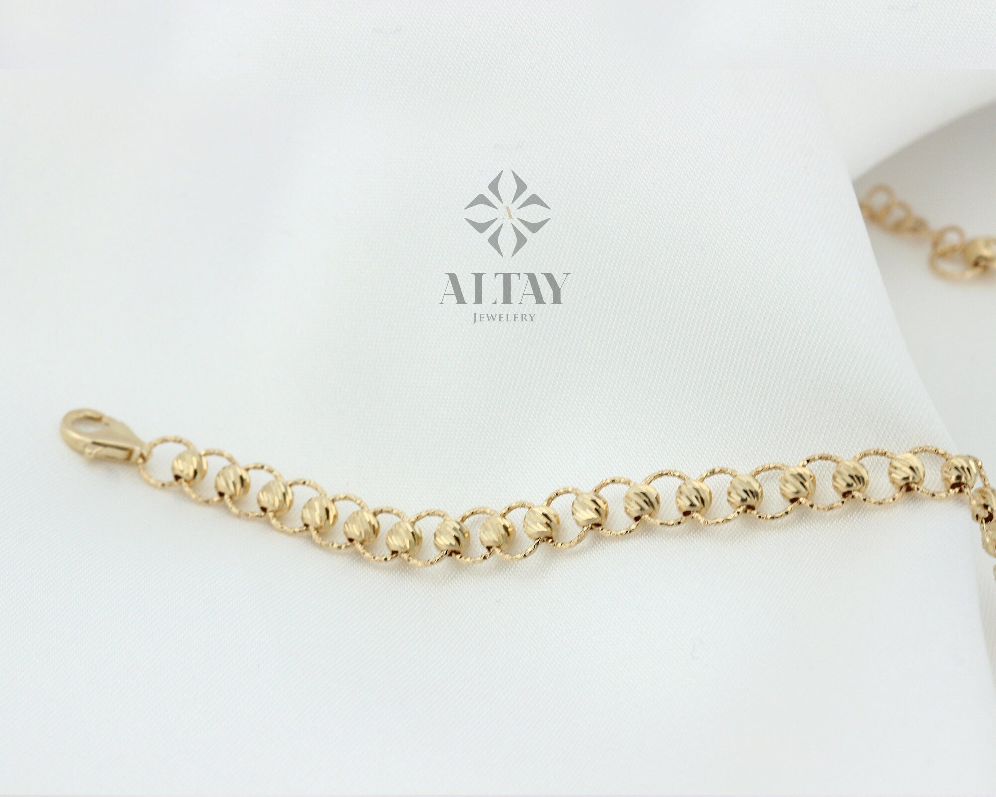 14K Dorica Balls Bracelet,Beaded Bracelet, Dainty Bracelet, Shiny Balls, Gift For Her, Everydaywear Fine Jewelry, Delicate Bracelet