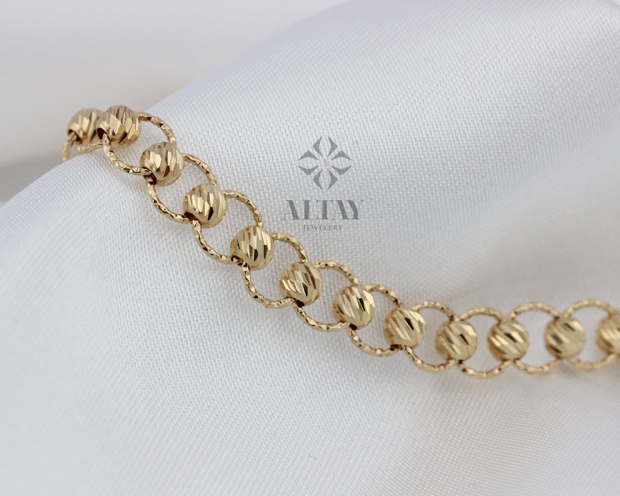 14K Dorica Balls Bracelet,Beaded Bracelet, Dainty Bracelet, Shiny Balls, Gift For Her, Everydaywear Fine Jewelry, Delicate Bracelet