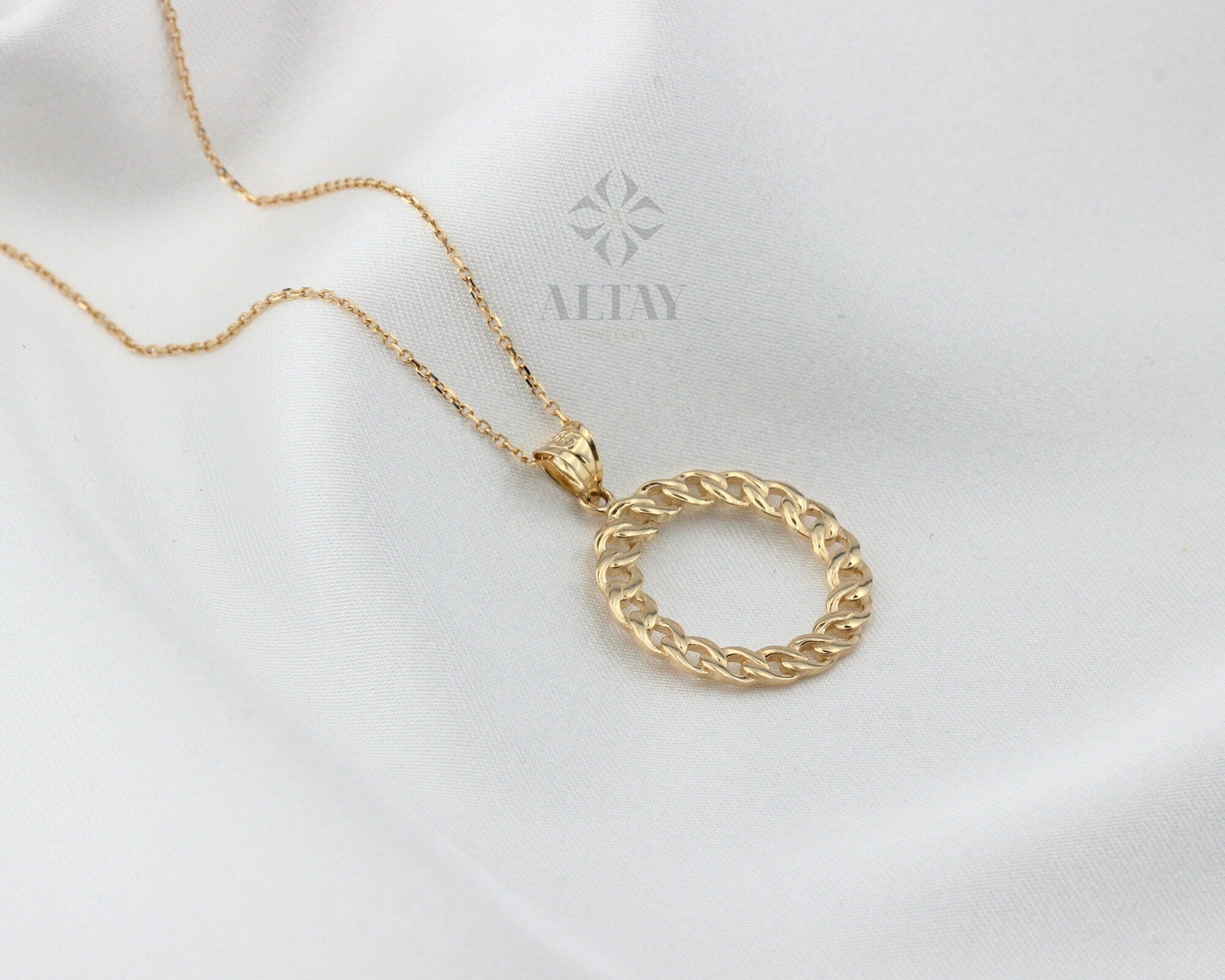 14K Gold Cuban Link Pendant, Small Chain Necklace, Mini Miami Cuban Link Choker, Layered Real Gold Charm, Daily Necklace, Gift for Her