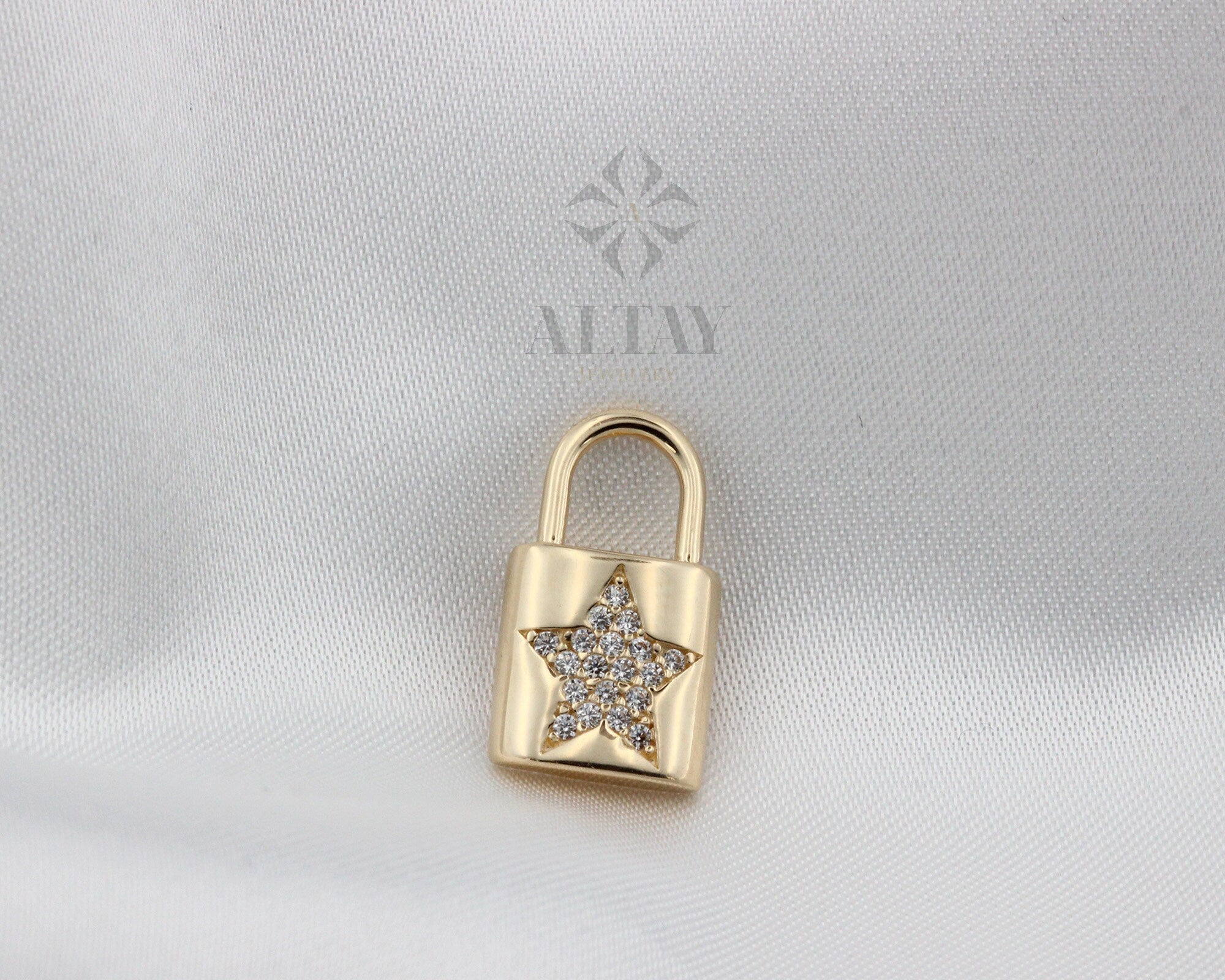 14K Gold Lock Necklace, Little Gold Lock Charm Necklace, Padlock Charm, Holiday Gift, Lock Necklace, Dainty Lovers Necklace, Gift for Her