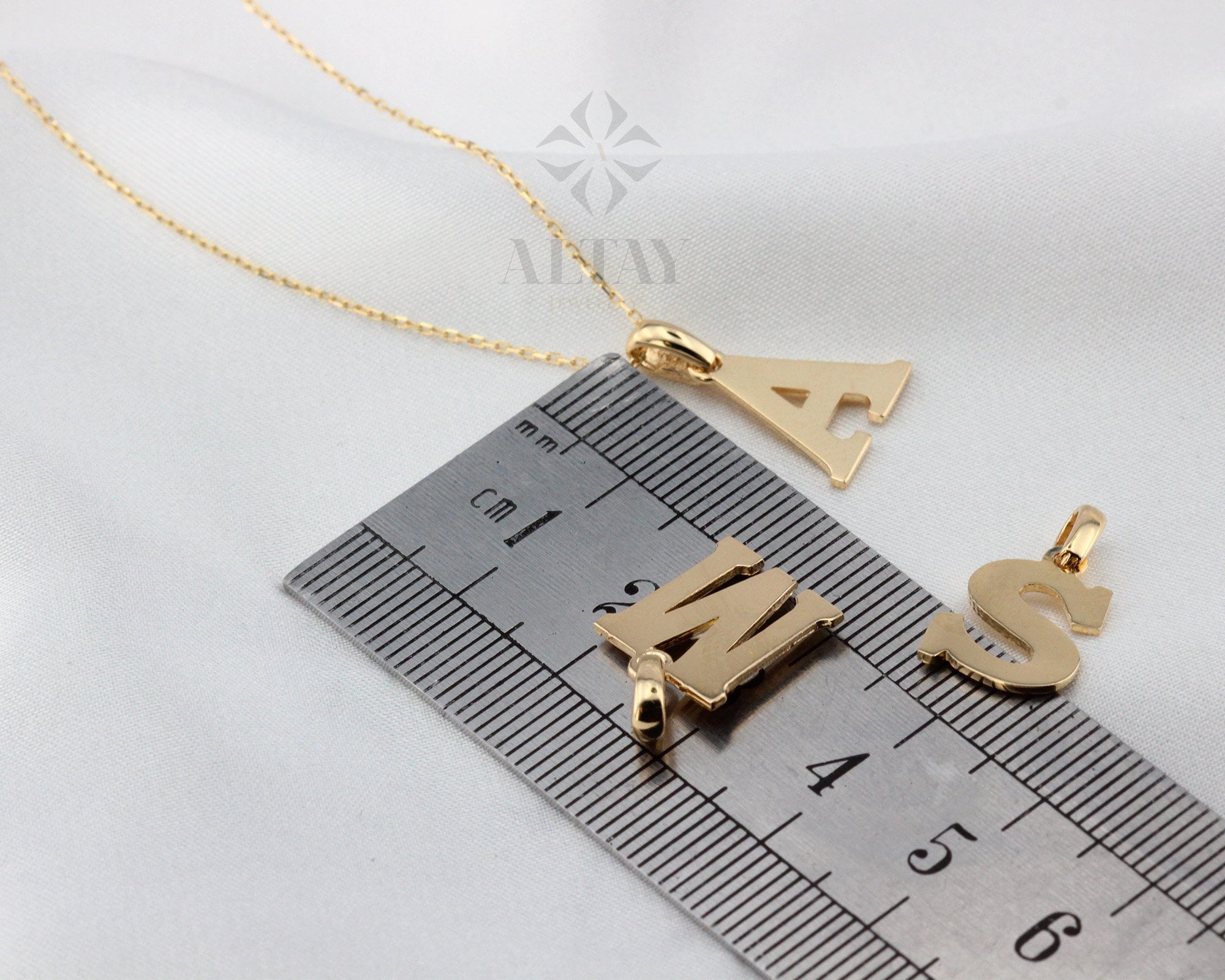 14K Solid Gold Initial Necklace, Personalized Single Letter Pendant, Centered Initial Necklace, Monogram Necklace, Dainty Initial Choker