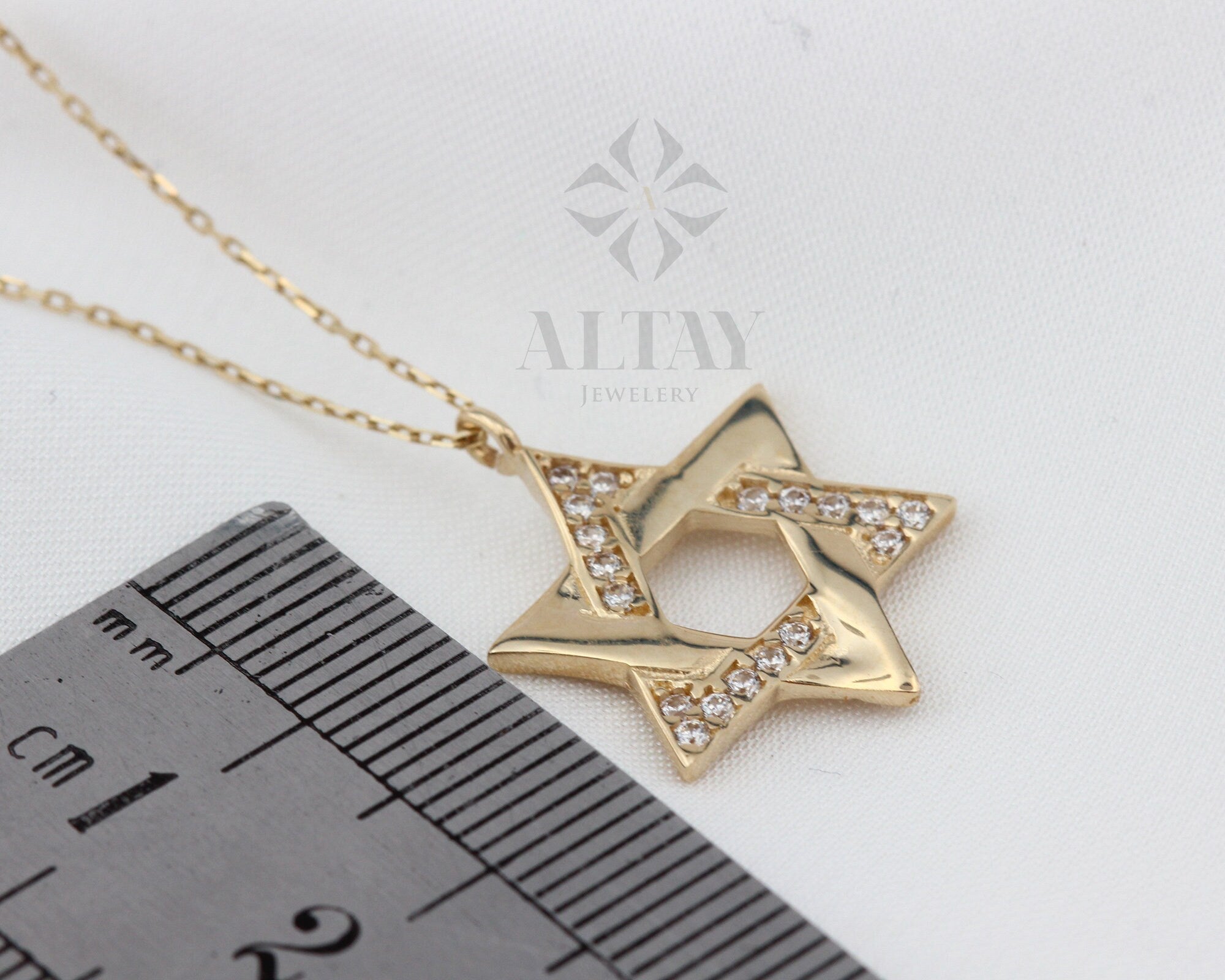 14K Gold Star of David Pendant, Magen David Necklace, Shield of David, Hanukkah Present, Jewish Star Charm, Layering, Religious Jewelry