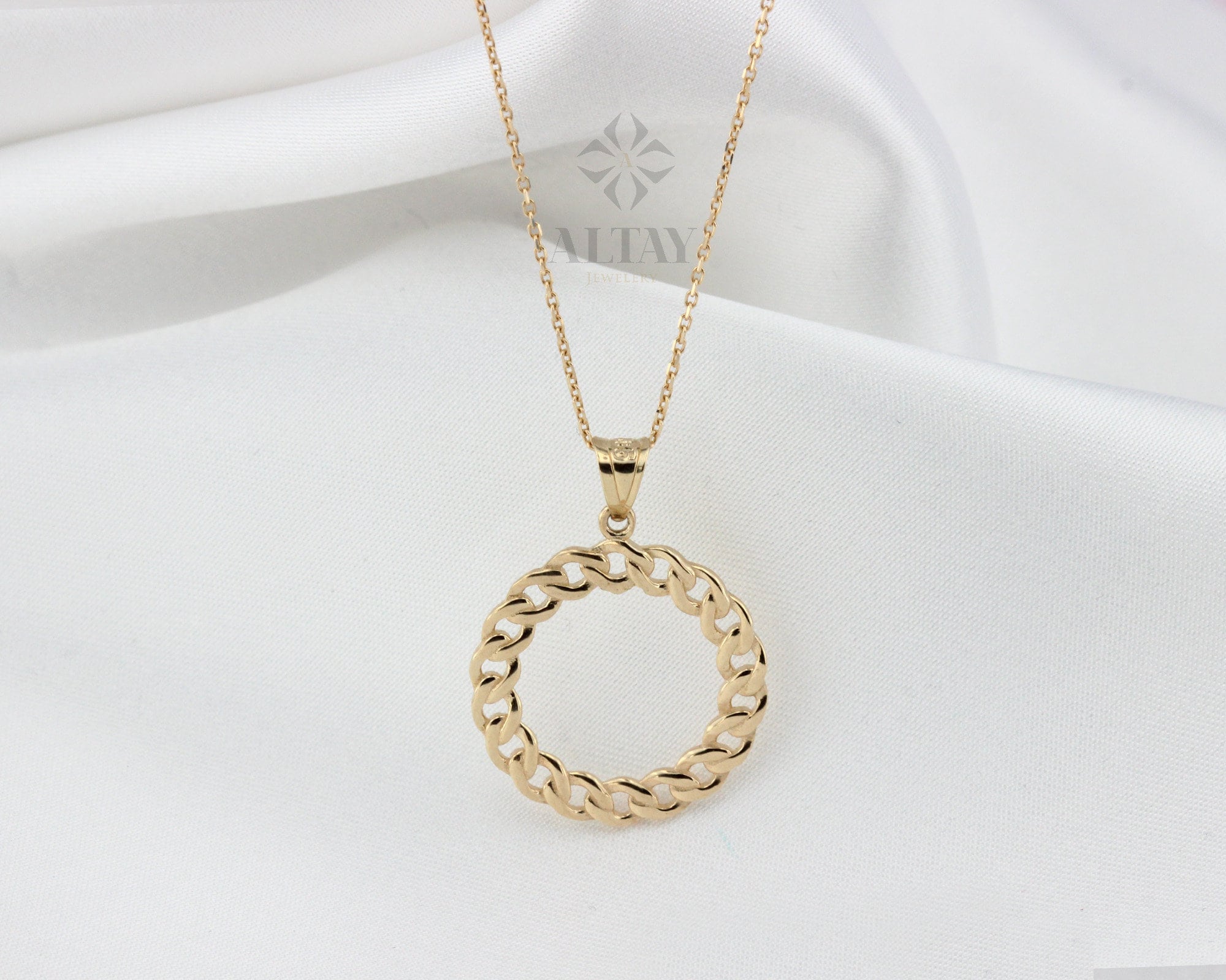14K Gold Cuban Link Pendant, Small Chain Necklace, Mini Miami Cuban Link Choker, Layered Real Gold Charm, Daily Necklace, Gift for Her