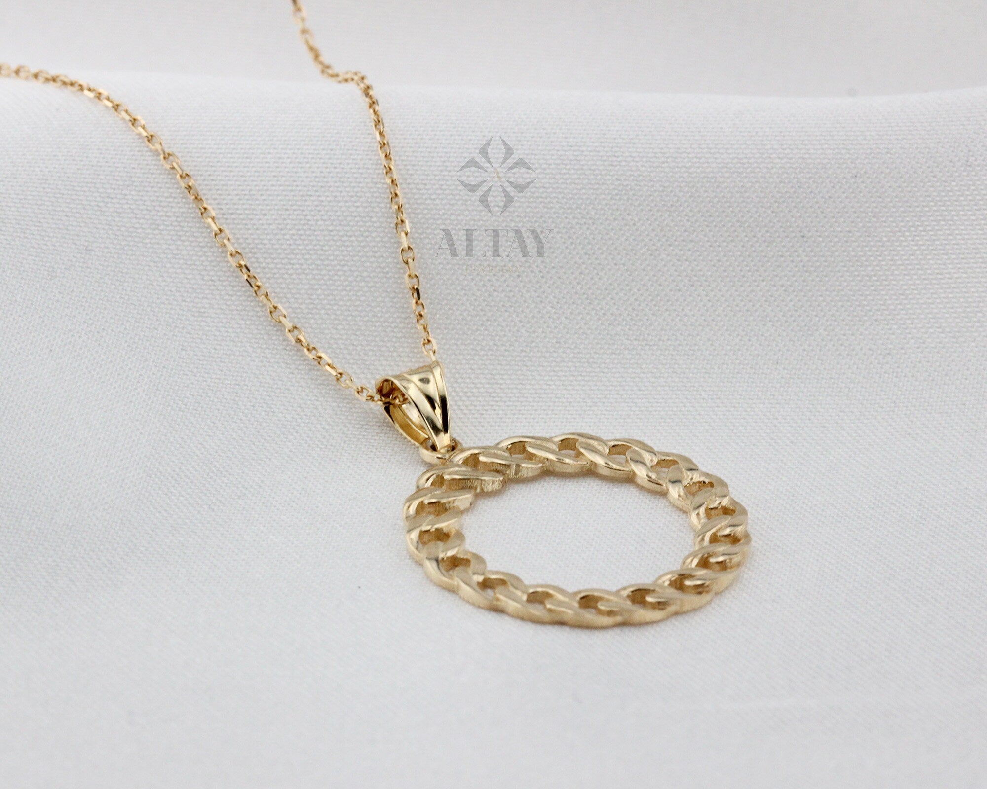 14K Gold Cuban Link Pendant, Small Chain Necklace, Mini Miami Cuban Link Choker, Layered Real Gold Charm, Daily Necklace, Gift for Her