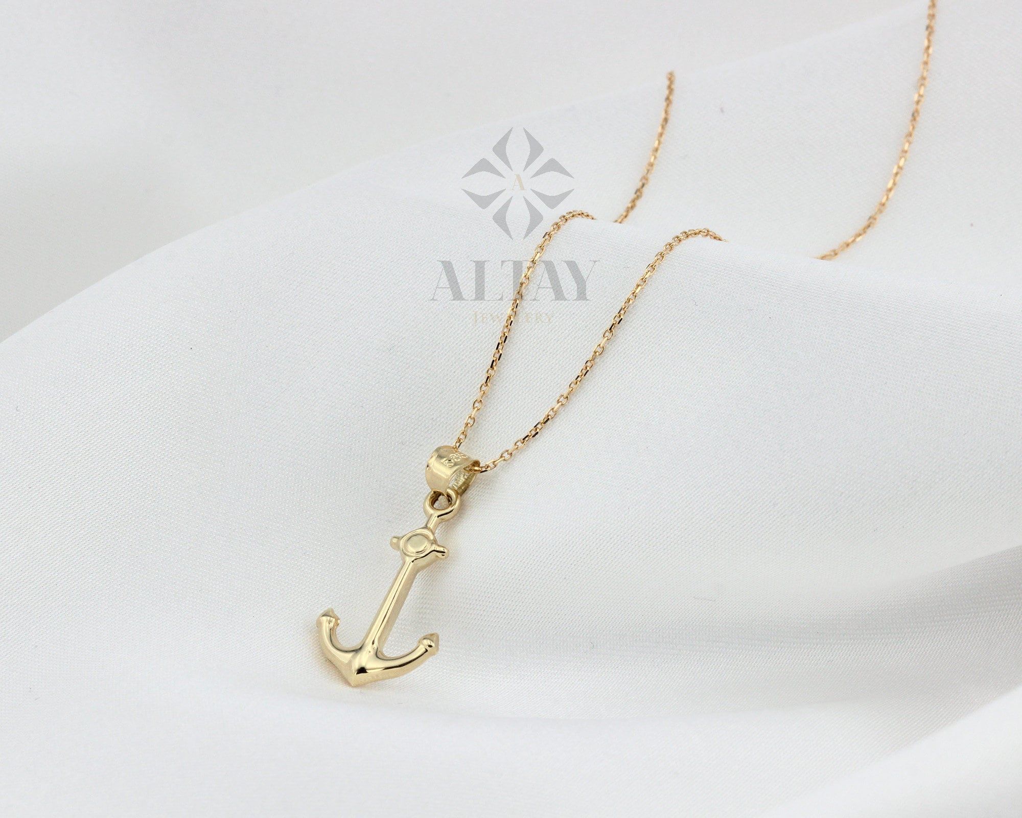 14K Gold Anchor Pendant Necklace, Small Anchor Charm Pendant, Nautical Jewelry, Sea Lover Gift, Captain Necklace, Christmas