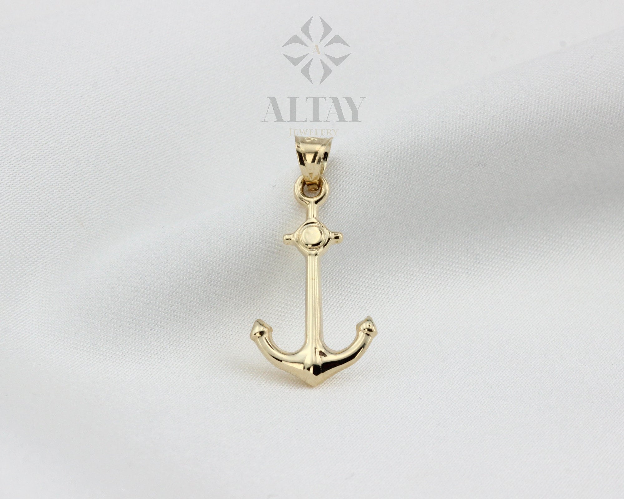 14K Gold Anchor Pendant Necklace, Small Anchor Charm Pendant, Nautical Jewelry, Sea Lover Gift, Captain Necklace, Christmas