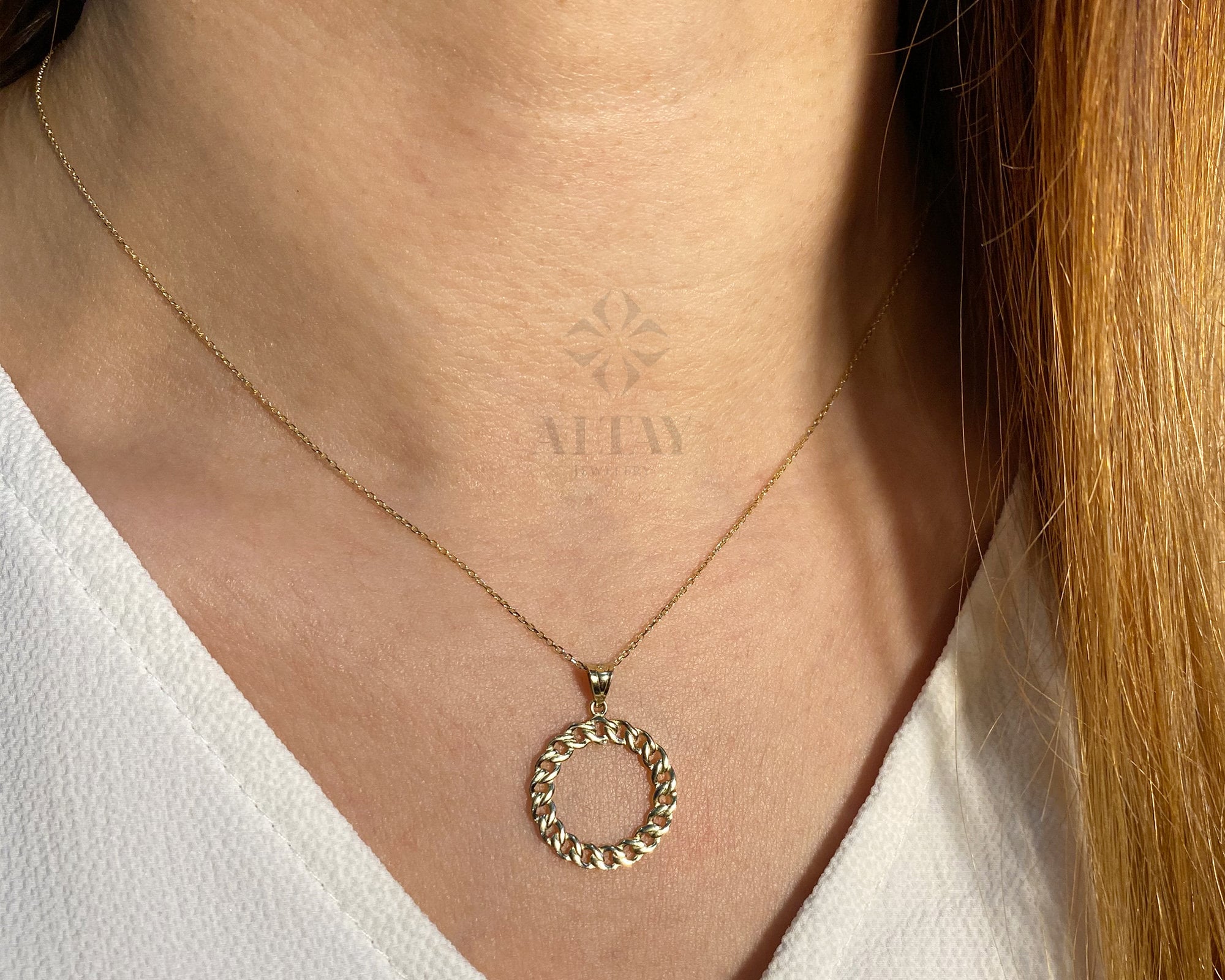 14K Gold Cuban Link Pendant, Small Chain Necklace, Mini Miami Cuban Link Choker, Layered Real Gold Charm, Daily Necklace, Gift for Her
