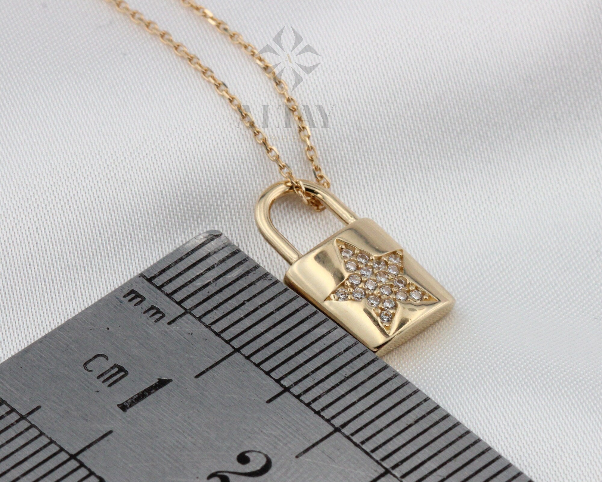 14K Gold Lock Necklace, Little Gold Lock Charm Necklace, Padlock Charm, Holiday Gift, Lock Necklace, Dainty Lovers Necklace, Gift for Her