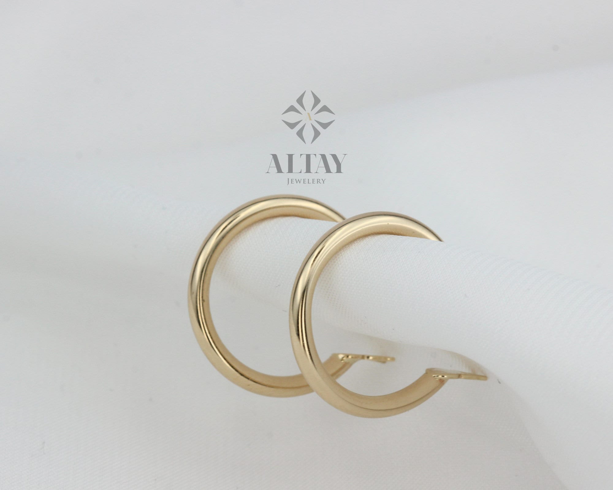 14K Solid Gold Earrings, 2mm Thick Classic Lightweight Hoops, Clasp Hoops, Stacking Hoops, Pair Of Hoops, Valentine's Day Gift For Her