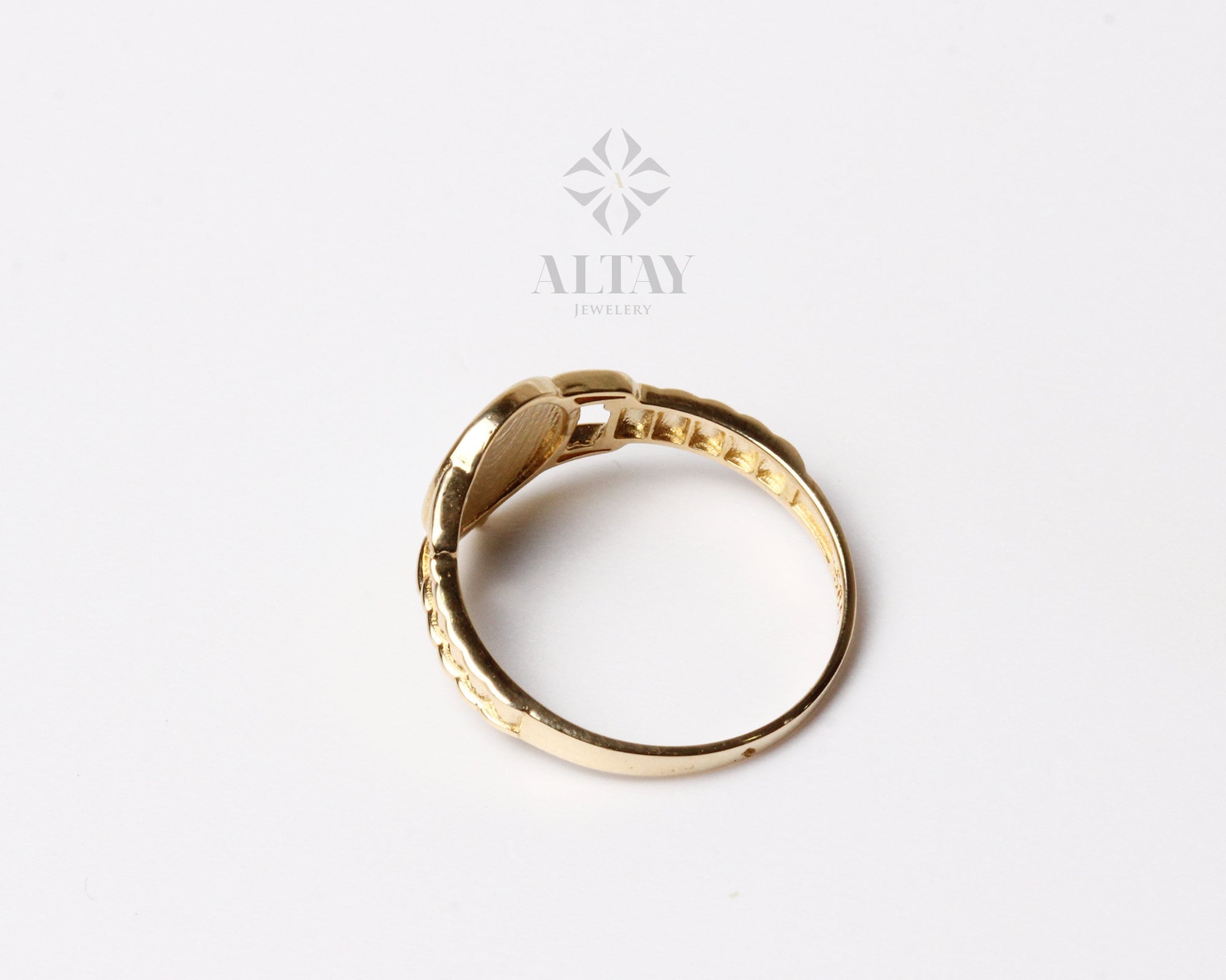 14K Gold Watch Ring, Round Clock Ring, Dainty Ring, Personalized Ring, Minimalist Ring, Boho Jewelry, Stackable Rings, Valentine's Day Gift