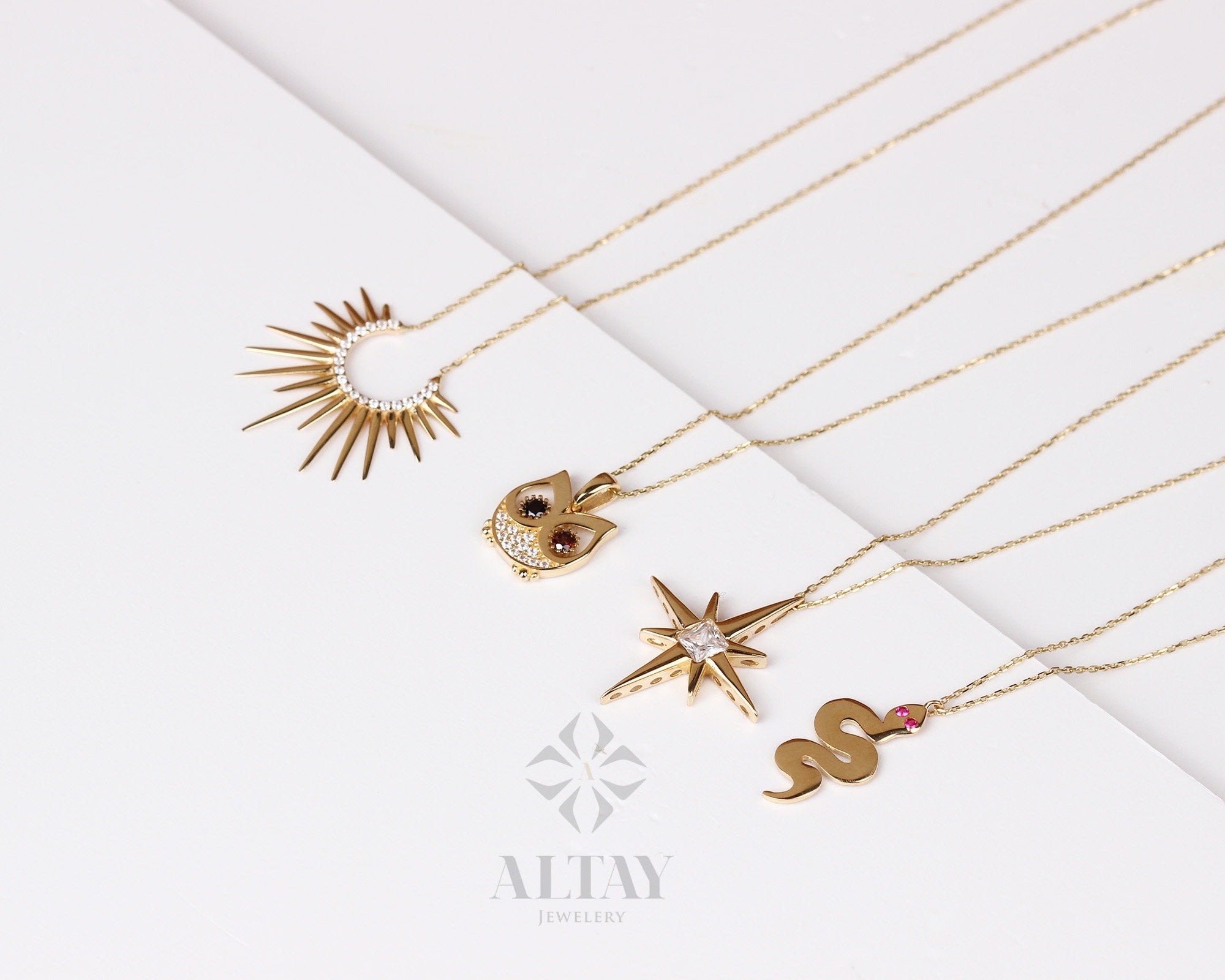 14K Gold Snake Charm, Gold Snake Necklace, Reptile Pendant Animal Choker, Serpent Charm, Animal Jewelry, Gift For Her, Birthday Gift