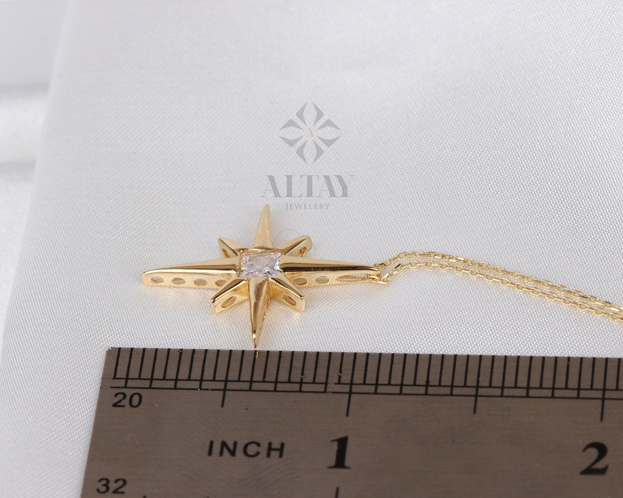 14K Gold North Star Necklace, Celestial North Star Pendant, Gift for Her, Minimalist, Dainty Layering Chain, Christmas, Valentines Day Gift