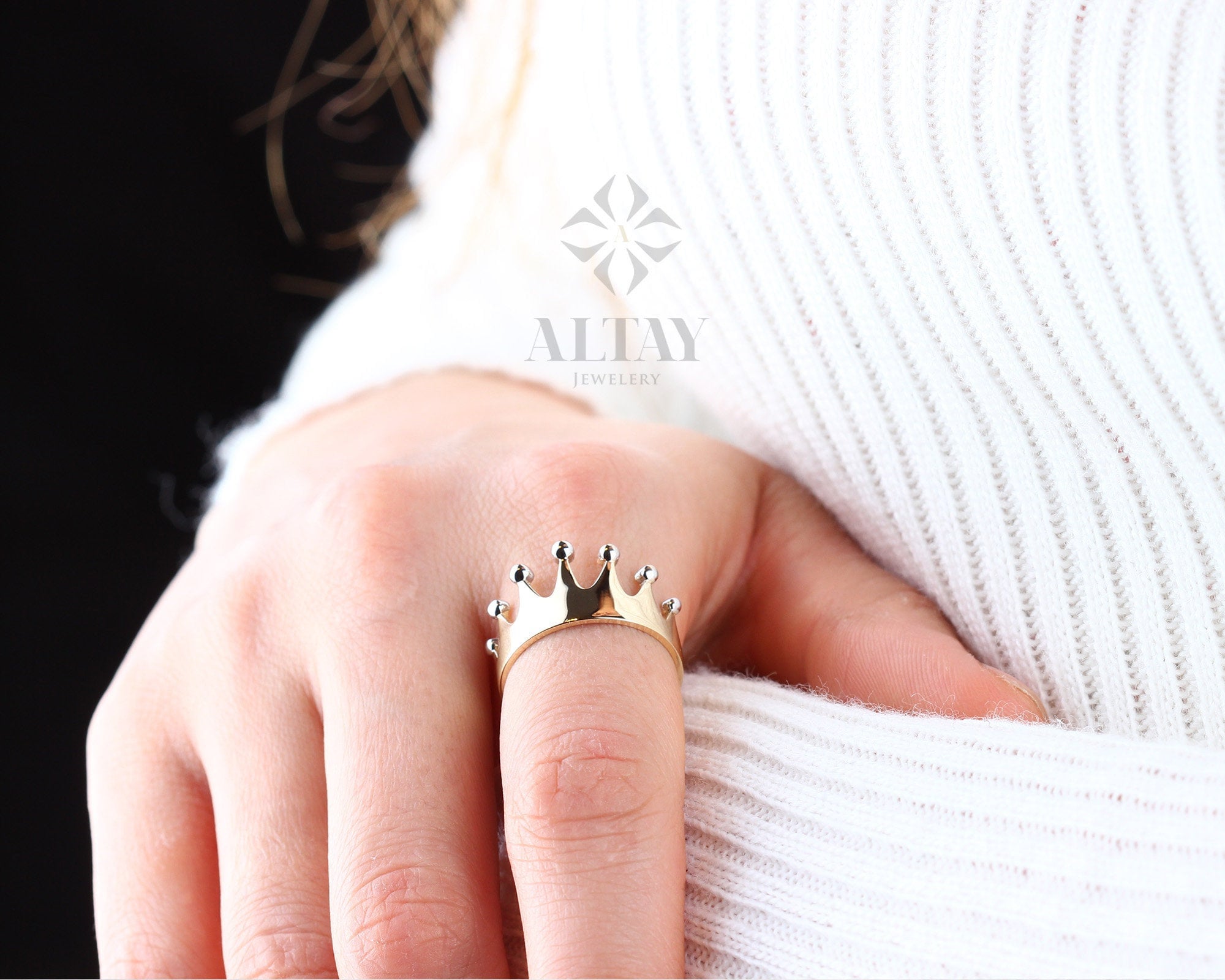 14K Gold Crown Ring, Dainty Gold Princess Crown Ring, Gold Princess Ring, Gold Tiara Ring, Gold Queen Ring, Birthday Gift for Her