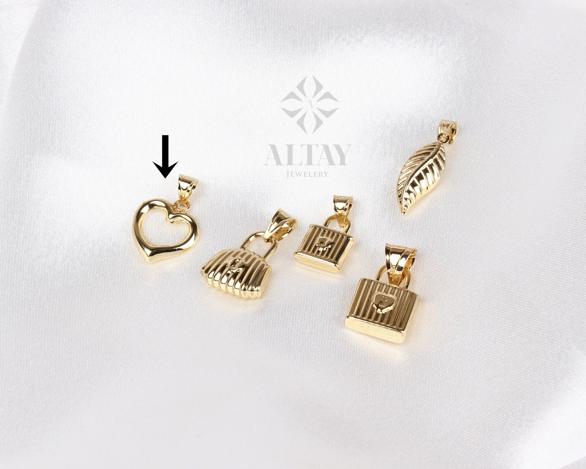 14K Gold Heart Necklace, Small Heart Necklace, Mini 3D Heart Pendant, Heart Real Gold Charm, Love Pendant Necklace, Gift for Her