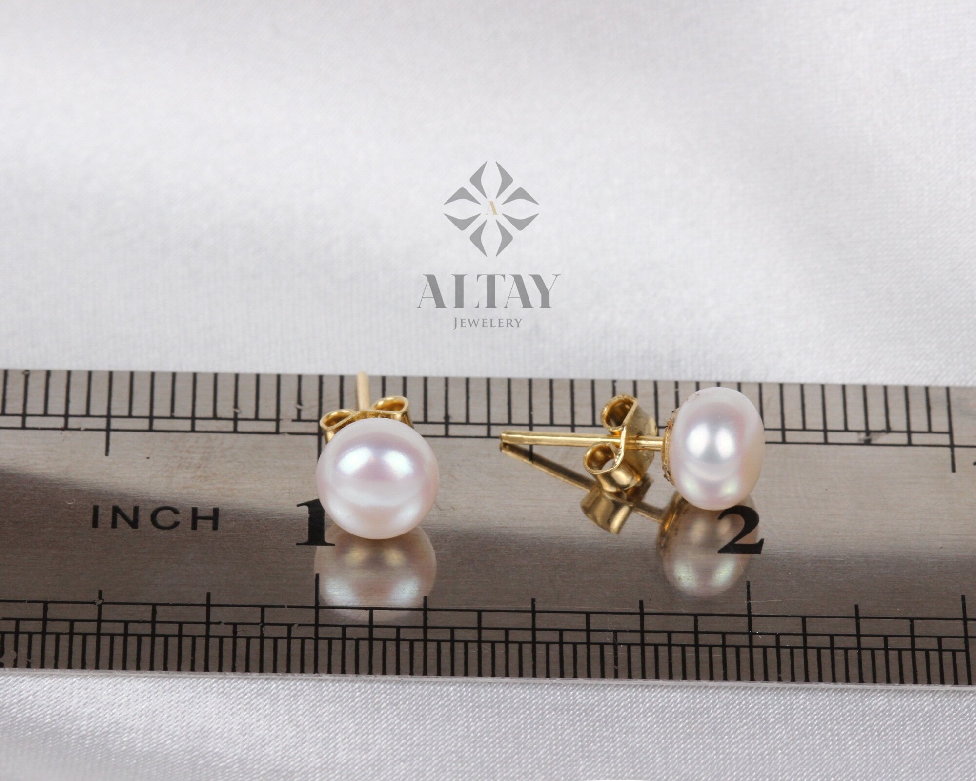14K Gold Pearl Balls Earring, Shiny Finish, Tiny Lightweight, Gift For Her, Minimal Fine Jewelery, Fashion Delicate, Cute Dailywear Earring