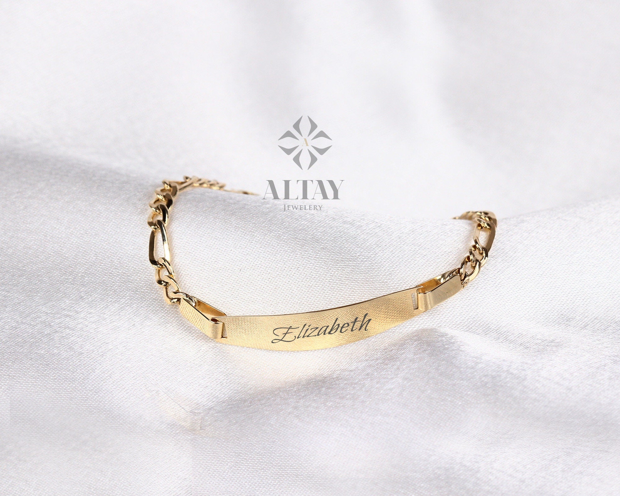14K Gold Baby Name Bracelet, Toddler ID Bracelet, Custom Child Nameplate Bracelet, Baby Boy Bracelet, Children Bracelet, Newborn Gift