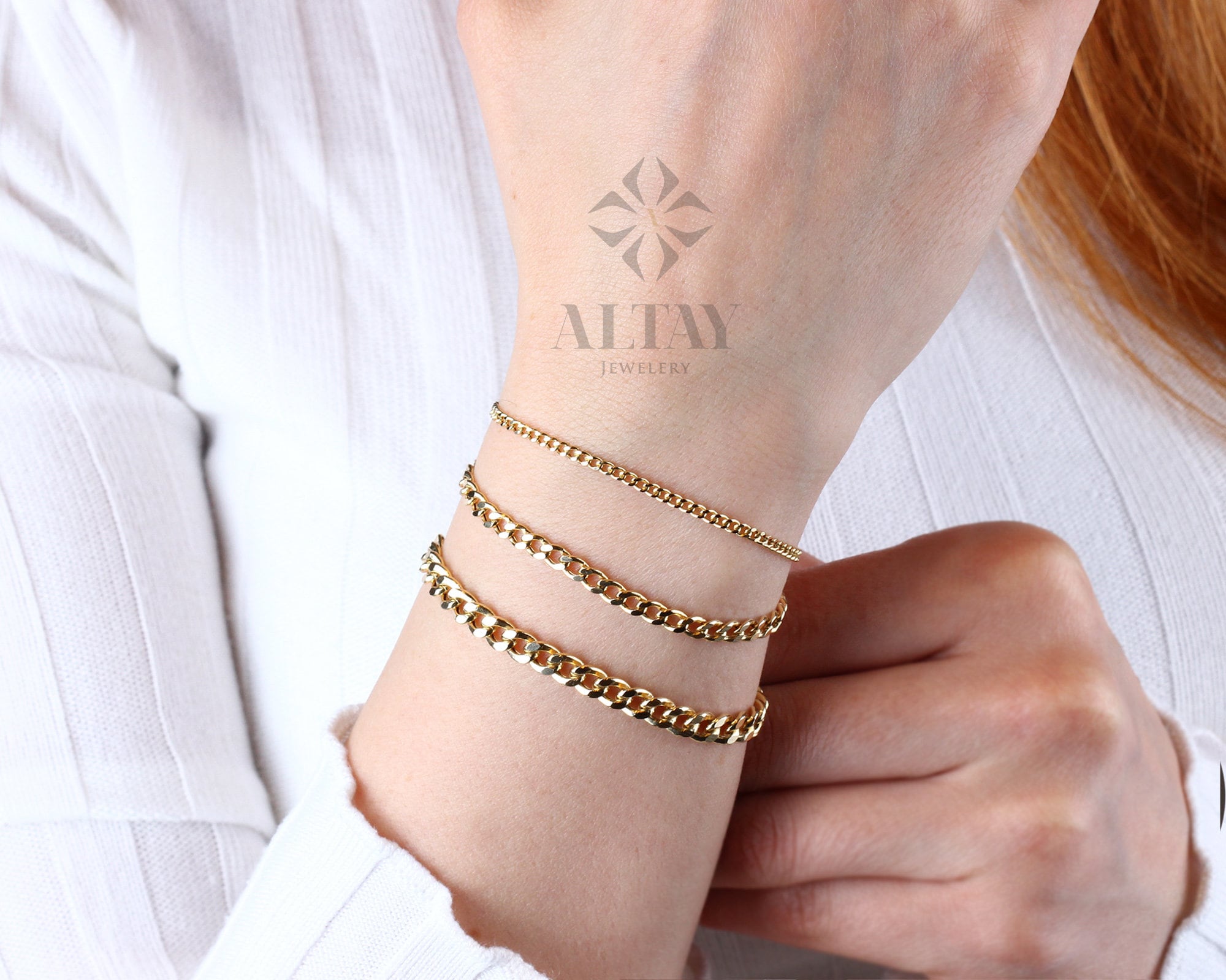 14K Gold Cuban Link Bracelet, 2mm 3mm 4mm Curb Layering Chain, Miami Cuban Bold Link, Stacking Bracelet, Unisex Bracelet, Gift For Her