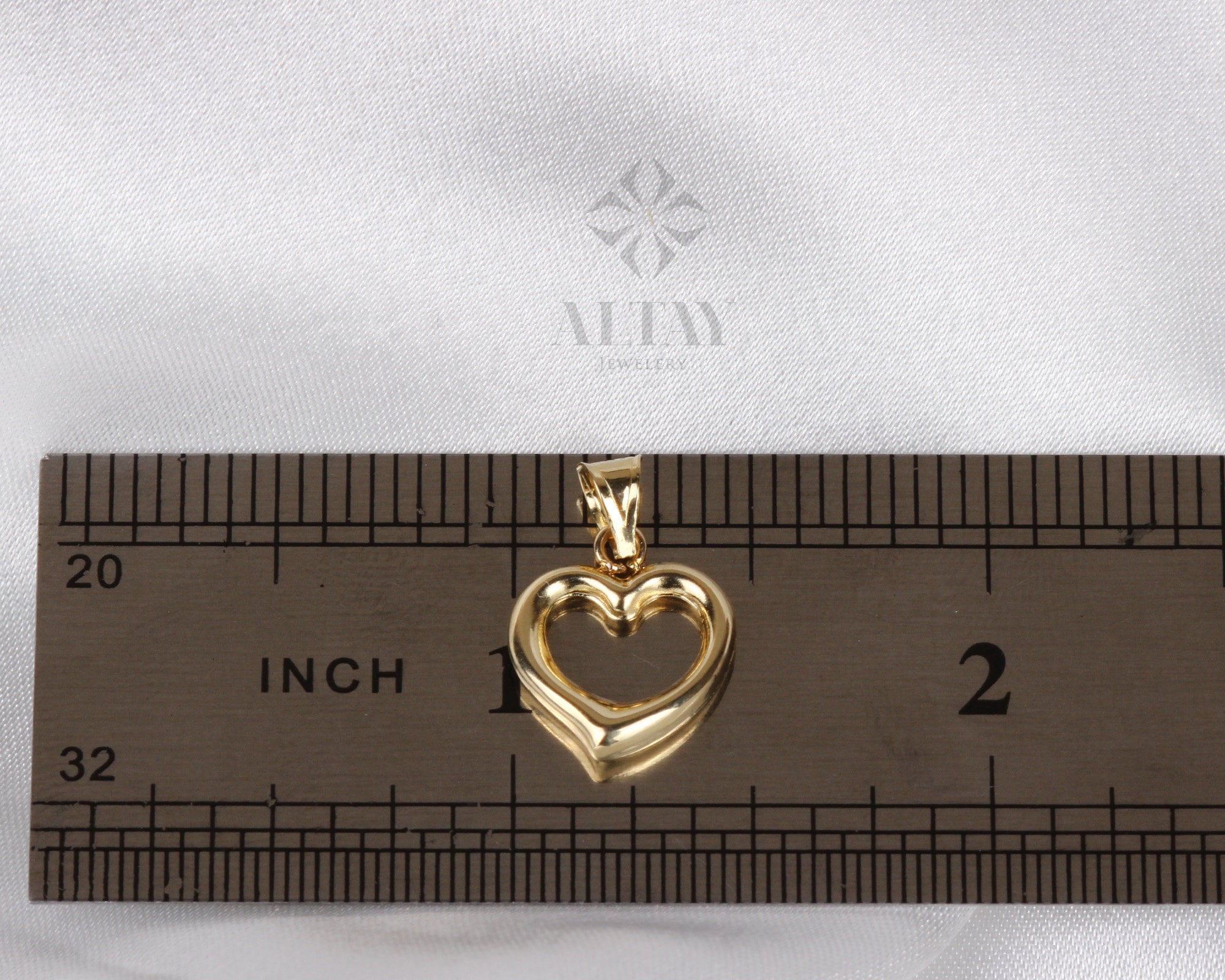 14K Gold Heart Necklace, Small Heart Necklace, Mini 3D Heart Pendant, Heart Real Gold Charm, Love Pendant Necklace, Gift for Her