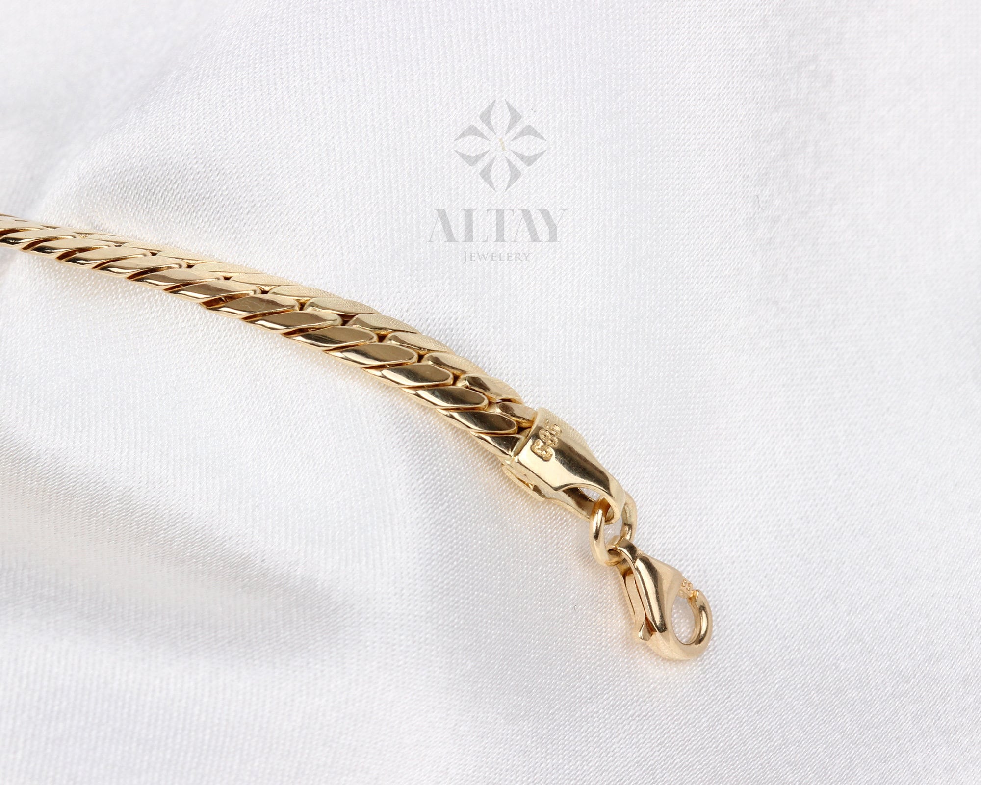 14K Gold 5MM Cuban Link Bracelet, Curb Chain Bracelet, Bold Link Chunky Vintage Chain Anklet, Men Women Stacking Bracelet, Gift For Her