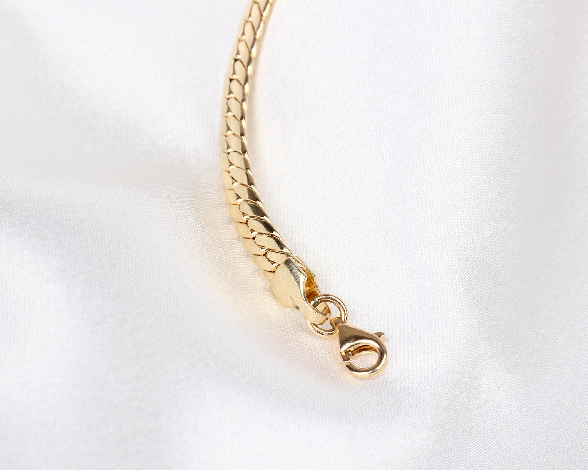 14K Gold 5MM Cuban Link Bracelet, Curb Chain Bracelet, Bold Link Chunky Vintage Chain Anklet, Men Women Stacking Bracelet, Gift For Her