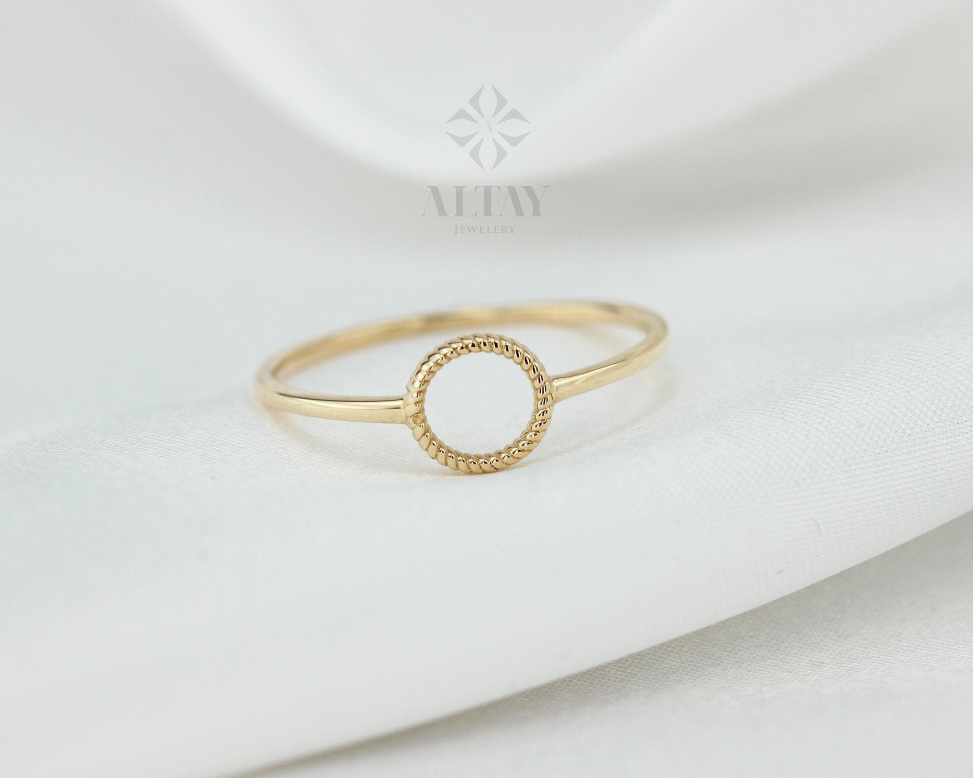 14K Gold Open Circle Ring, Rings for Women, Minimalist Ring, Promise Ring, Dainty Ring, Karma Ring, Eternal Ring, Unity Ring, Gift for her