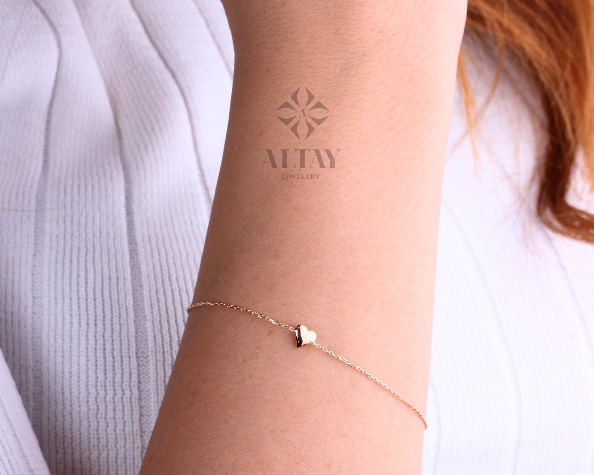 14K Gold Heart Bracelet