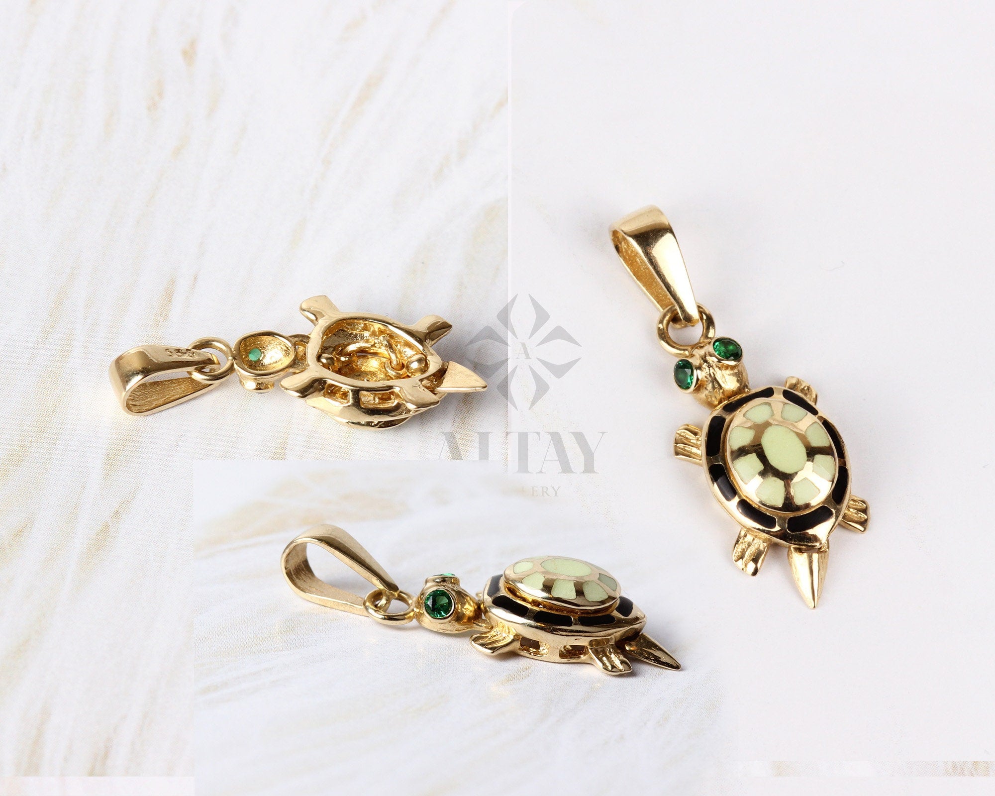 14K Gold Turtle Necklace, Tortoise Pendant, Phosphorus Caretta Caretta Charm, Singapore Twist Chain Choker, Layering Sea Turtle Necklace