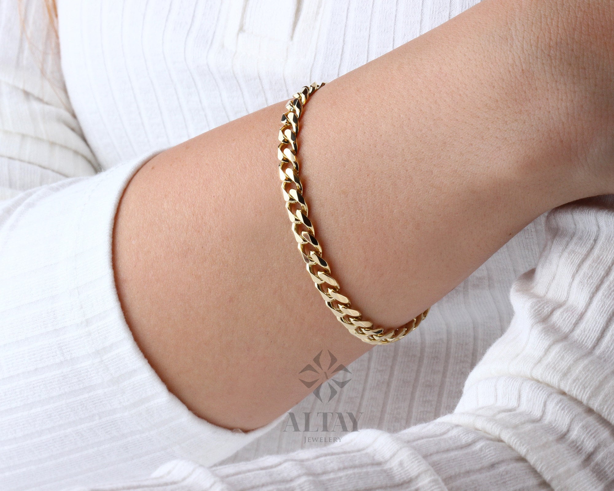 14K Solid Gold 6 MM Cuban Link Bracelet, Miami Chain, Curb Chunky Retro Chain, Bold Link, Stacking Bracelet, Unisex Bracelet, Gift For Her