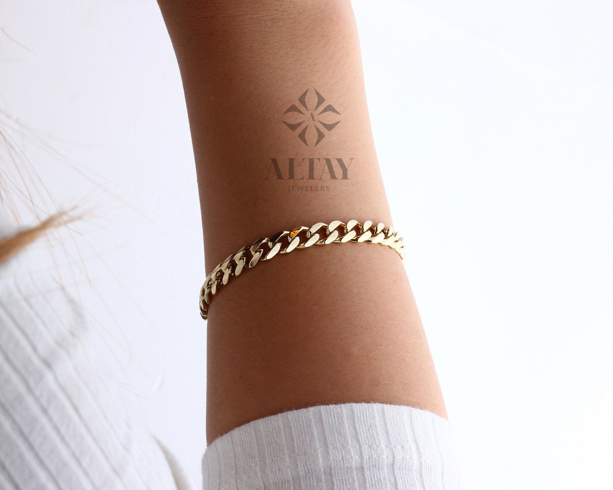 14K Solid Gold 6 MM Cuban Link Bracelet, Miami Chain, Curb Chunky Retro Chain, Bold Link, Stacking Bracelet, Unisex Bracelet, Gift For Wife