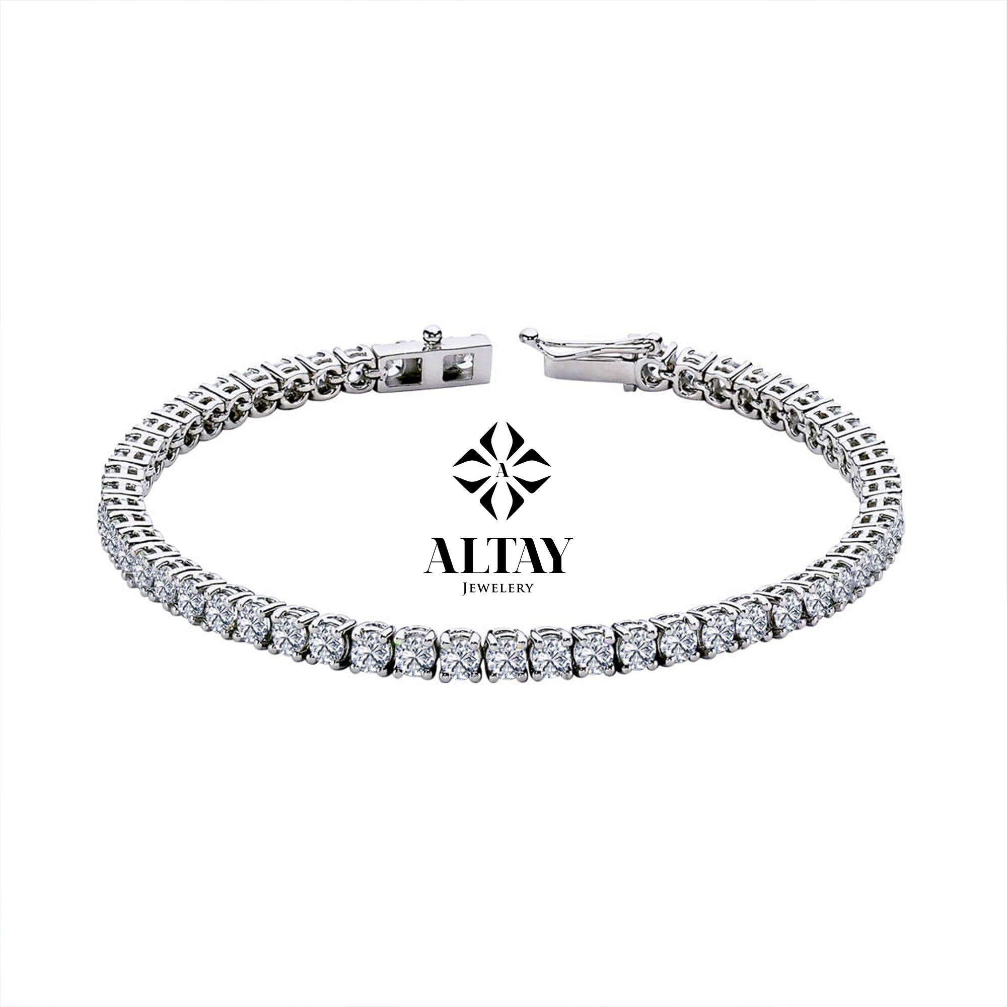 14K Gold Tennis Bracelet, 2mm Cz Diamond Tennis Bracelet, Cubic Zirconia Tennis Bracelet, Real Gold Women Bracelet, Multicolor Gold Bracelet