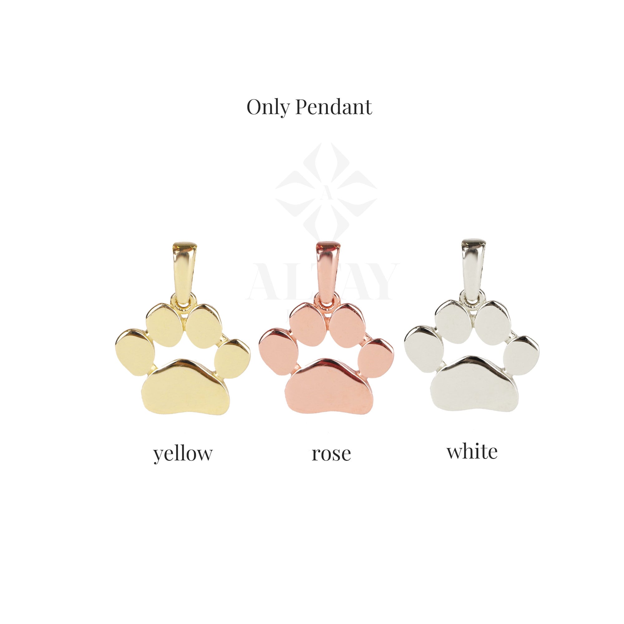 14K Gold Paw Print Name Necklace, Personalized Dog Paw Necklace, Tiny Dog Cat Lover Charm Pendant, Animal Necklace, Pet Memorial Necklace