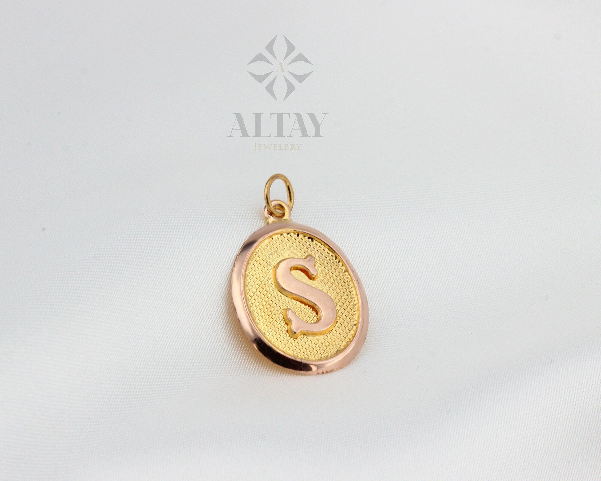 14K Solid Gold Initial Pendant