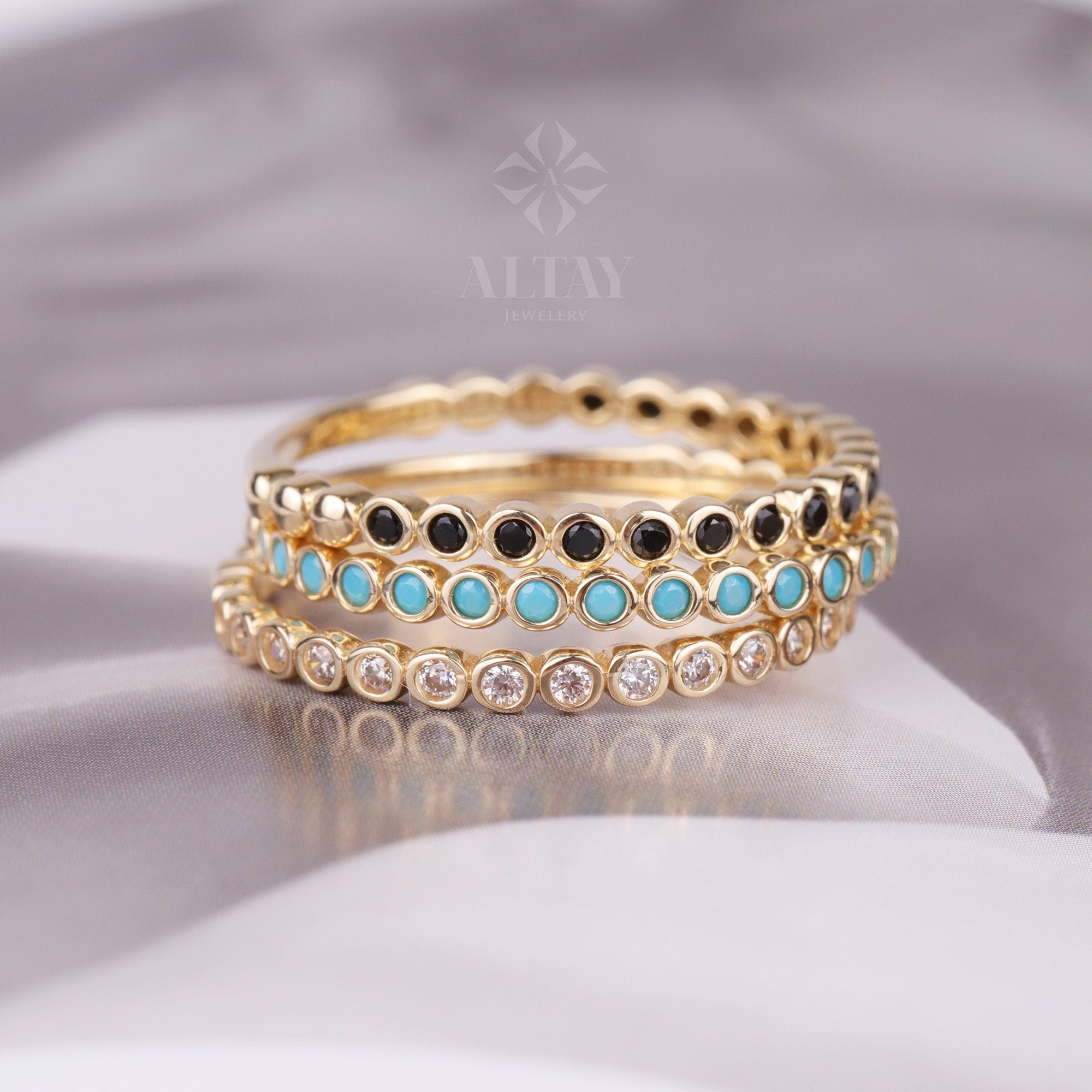 14K Gold Eternity Ring, 2mm Wedding Band, Stacking Rings, Minimalist Ring, Gold Promise Ring, Dainty Eternity Ring, Wedding Band