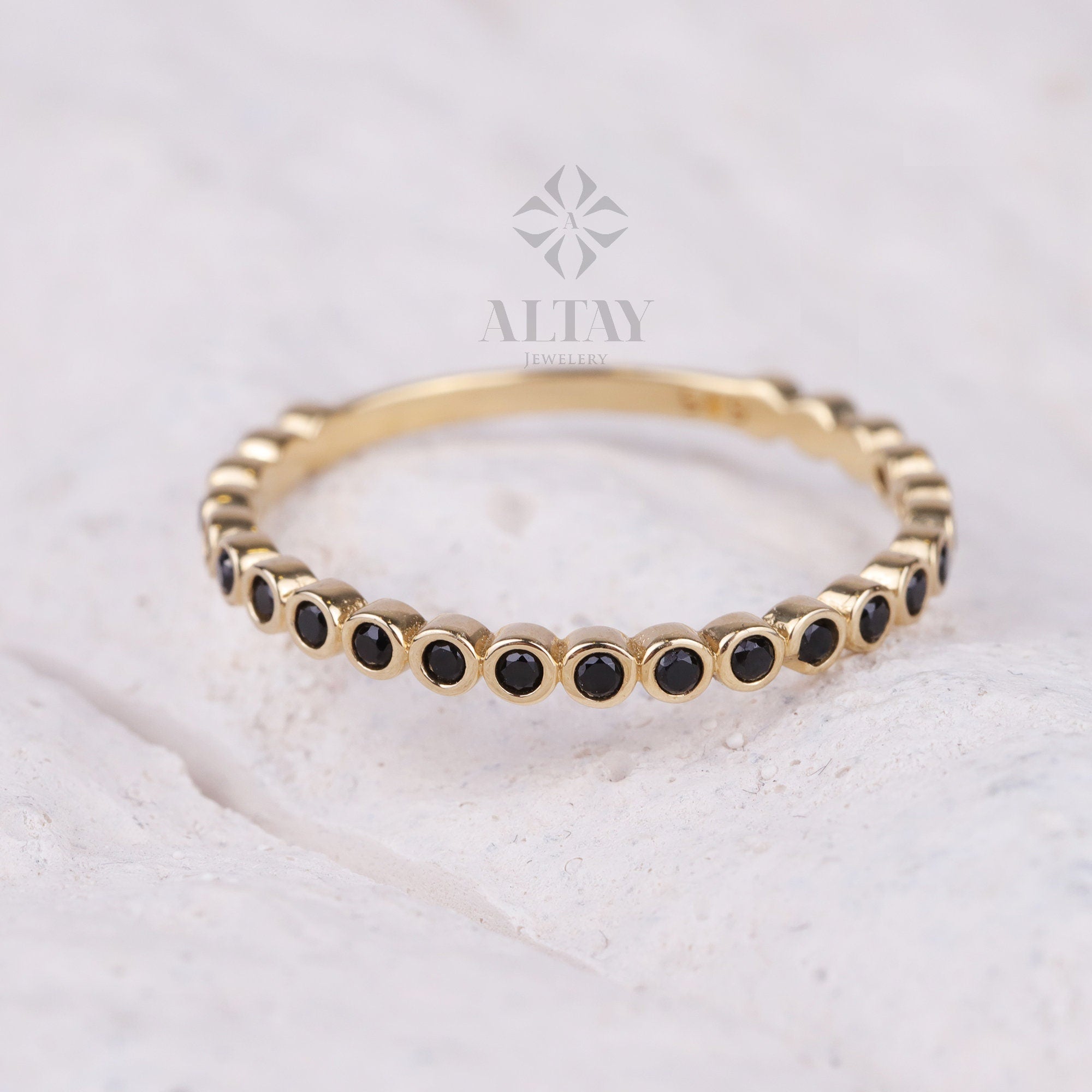 14K Gold Eternity Ring, 2mm Wedding Band, Stacking Rings, Minimalist Ring, Gold Promise Ring, Dainty Eternity Ring, Wedding Band