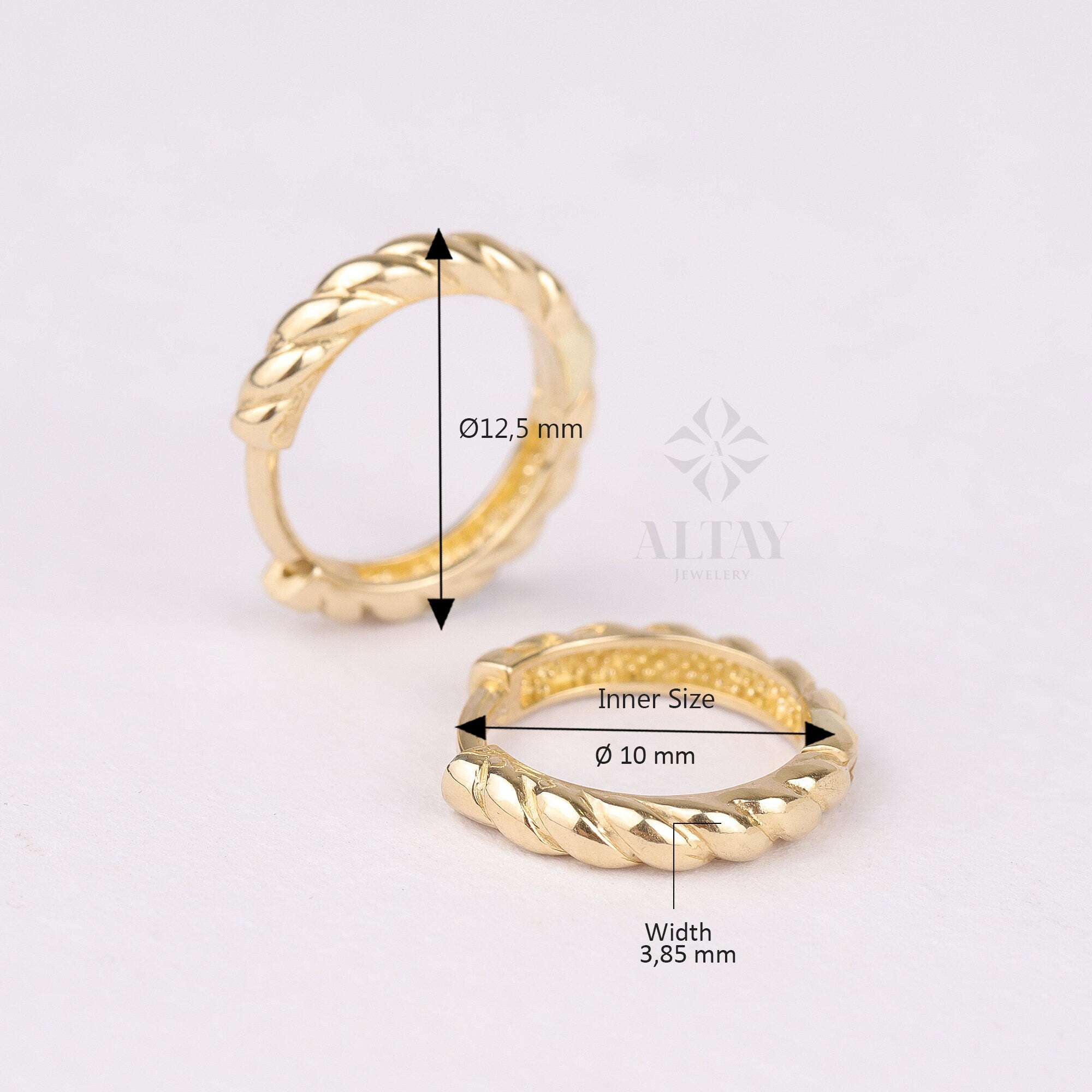 14K Gold Rope Huggie Earrings, Twist Huggie Hoop Earrings, Gold Rope Hoops, Unique Hoop Earring, Twist Gold Hinged Hoop Earring, Gift