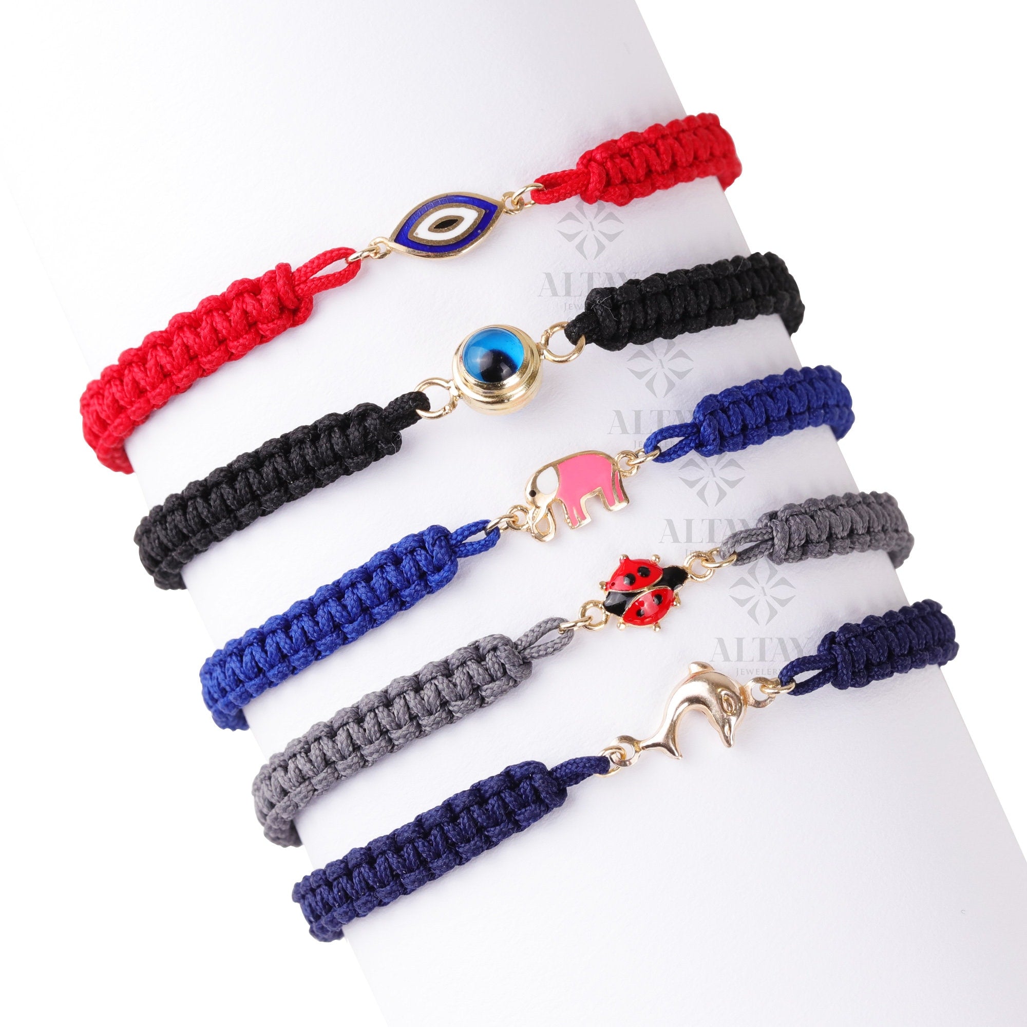 14K Gold Evil Eye String Bracelet, Adjustable Bracelet, Good Luck String, Silk Cord Evil Eye Bracelet, Tiny Rope Evil Eye, Minimalist Eye