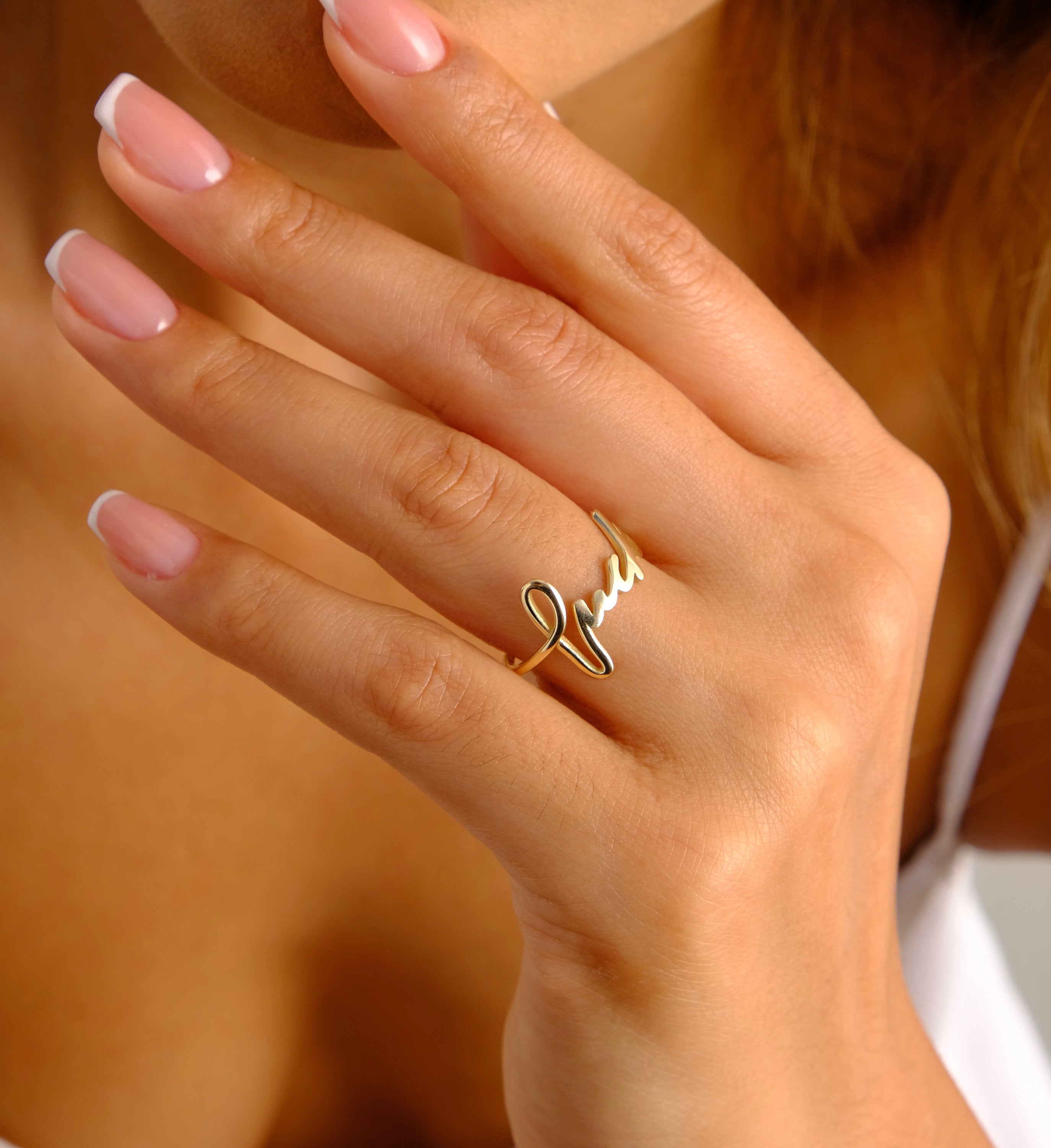 14K Solid Gold Fuck Ring, Fuck Off Ring, Fuck it Ring, Fuck You Ring, Bad Word Ring, Swearing Knuckle Band, Middle Finger, Christmas Gift