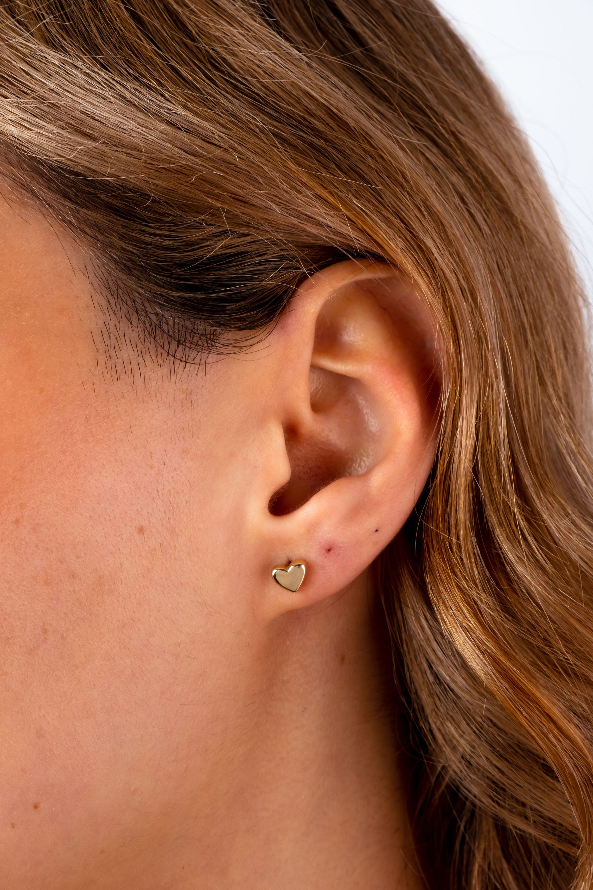 14K Gold Heart Stud Earrings, Mini Heart Earrings, Love Earrings Stacking Gold Earrings, Gifts for Daughter, Valentine's Gift for Her Wife
