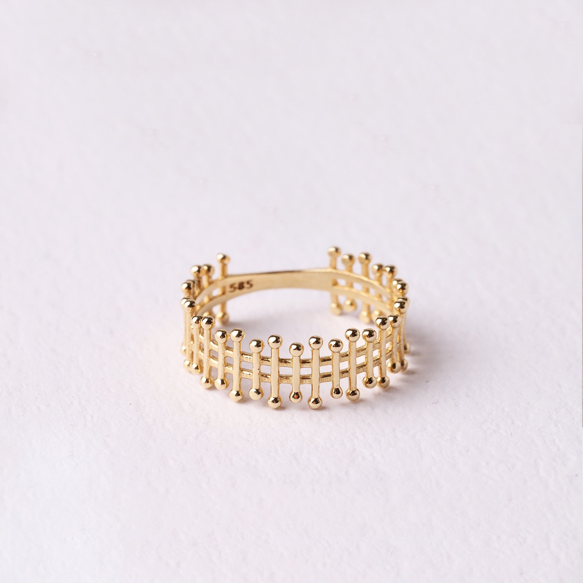 14K Gold Crown Ring, Princess Crown Ring, Gold Princess Ring, Gold Tiara Ring, Gold Queen Ring, Promise Ring, Statement Ring, Sunburst Band