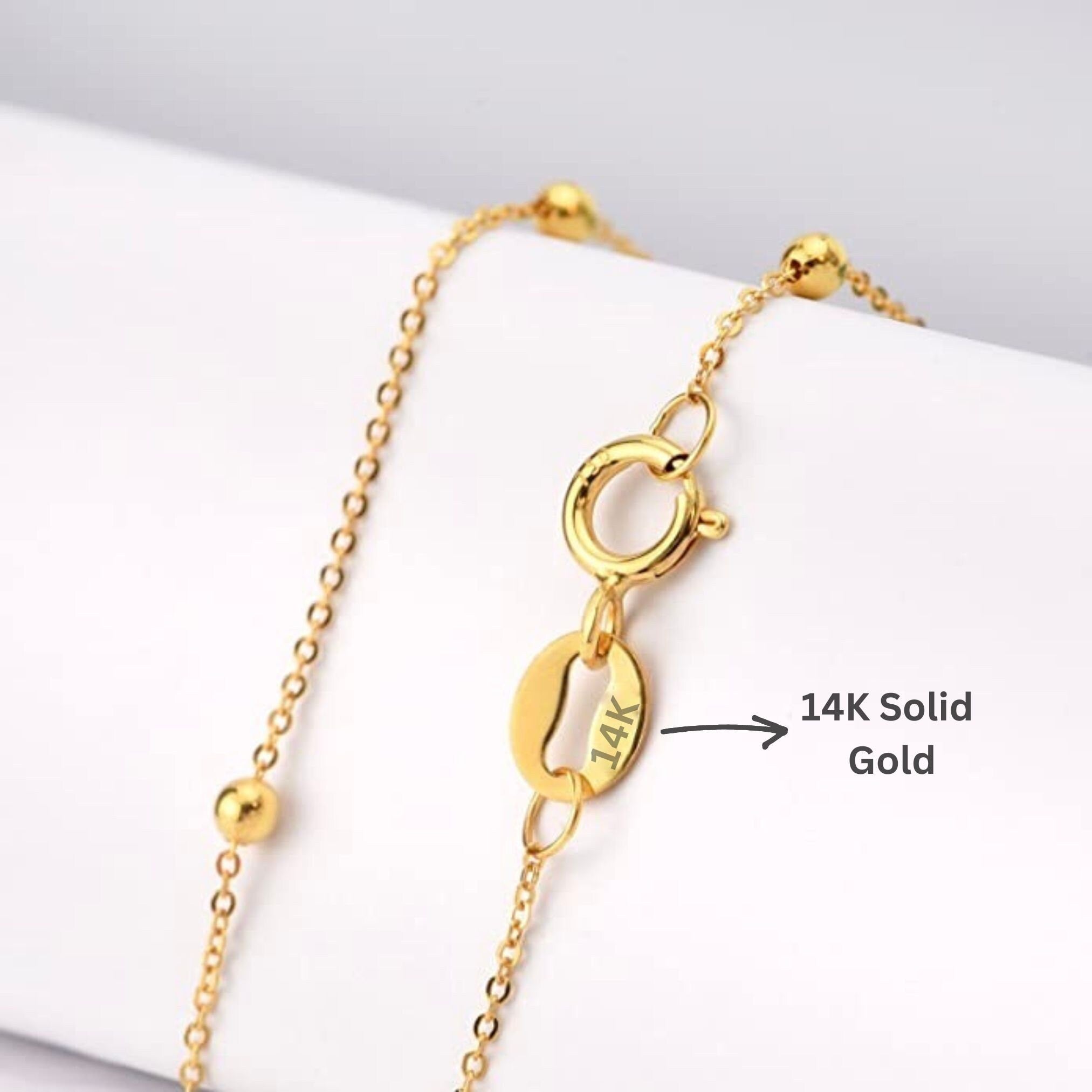 14K Gold Satellite Bracelet, Bead Chain Bracelet, Station Ball Bracelet, Mini Multi balls Chain Bracelet, Beaded Ball Chain, Gift For Her