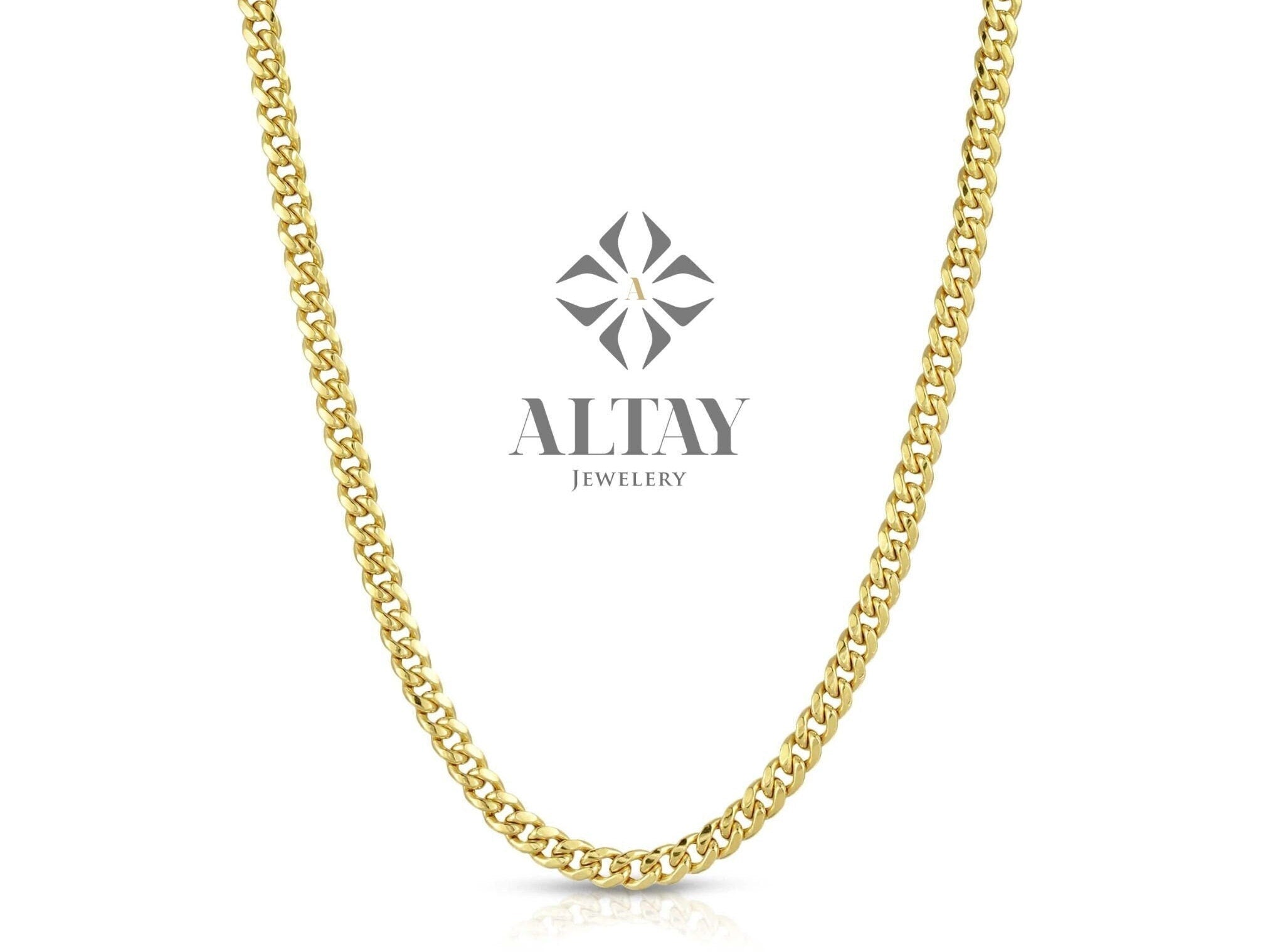 14K Gold Curb Chain Necklace, 3mm Layering Choker, Unisex Necklace, Unisex Cuban Link Chain Necklace, Dainty Jewelry, Gift For Her Him