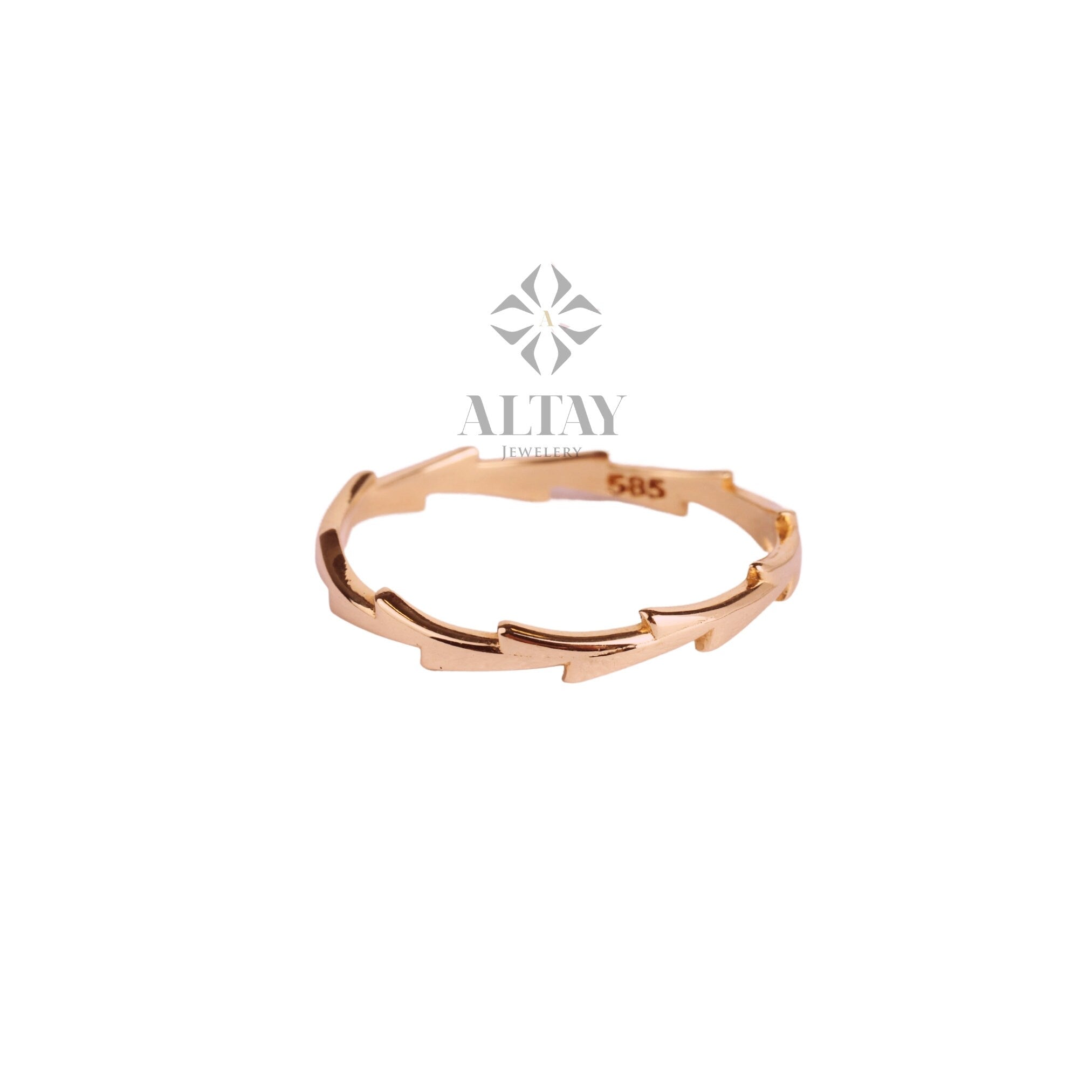 14K Solid Gold Wave Ring, Gold Twig Band, Minimalist Gold Knuckle Ring, Dainty Gold Ring, Gold Branch Ring, Stackable Ring, Gift For Her