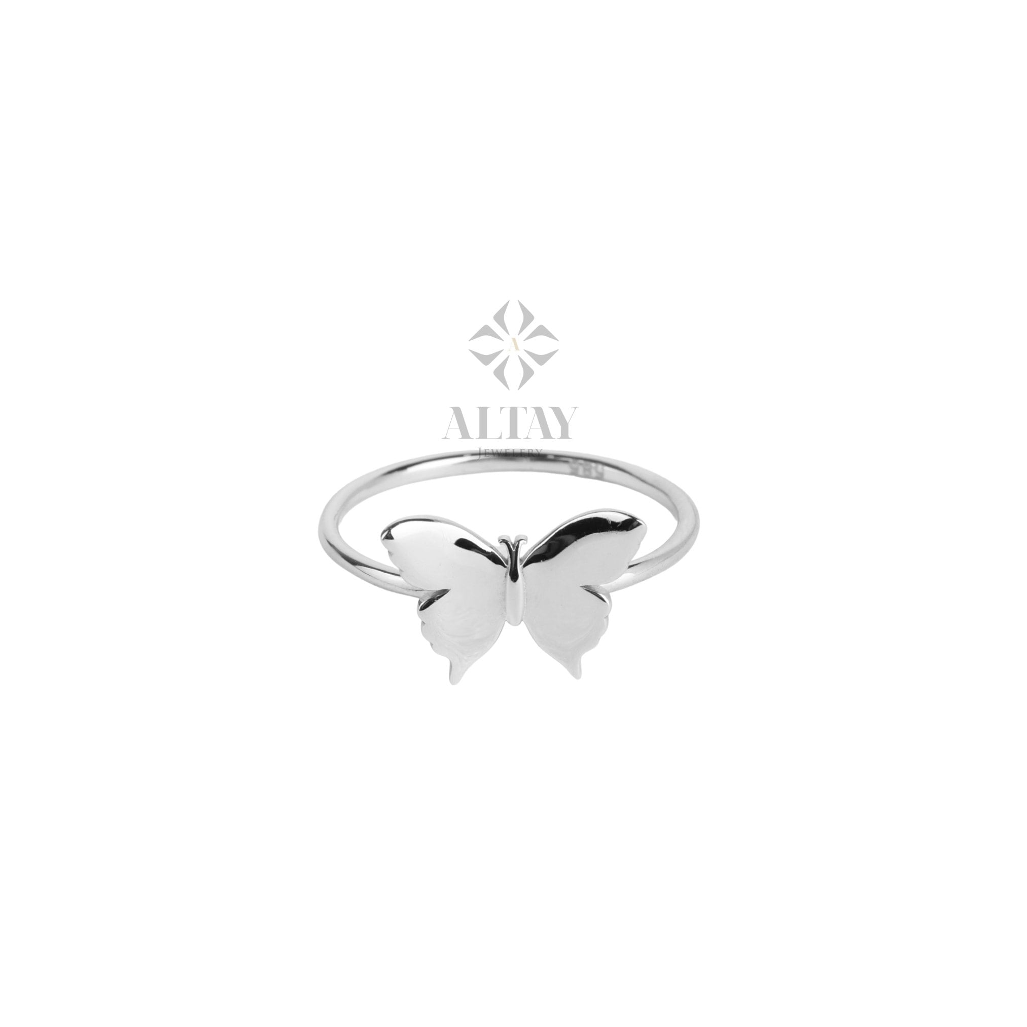 14K Gold Butterfly Ring, Dainty Gold Stacking Ring, Statement Valentine's Day Ring, Minimalist Everyday Fine Jewelry, Gift for Her,