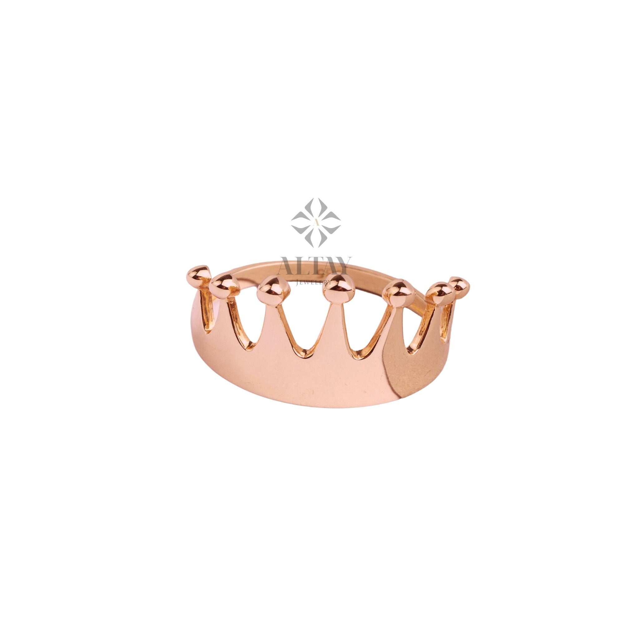 14K Gold Crown Ring, Dainty Gold Princess Crown Ring, Gold Princess Ring, Gold Tiara Ring, Gold Queen Ring, Birthday Gift for Her
