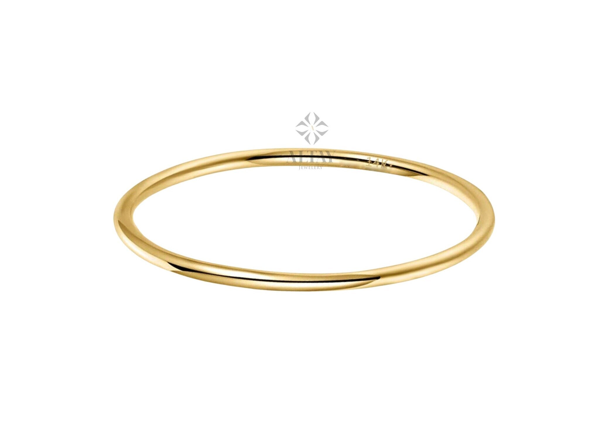 14K Gold 1mm Wedding Band, Thin Wedding Band, Simple Plain Band Ring, Comfort Fit Knuckle Ring, Dainty Stacking Ring, Gift For Her