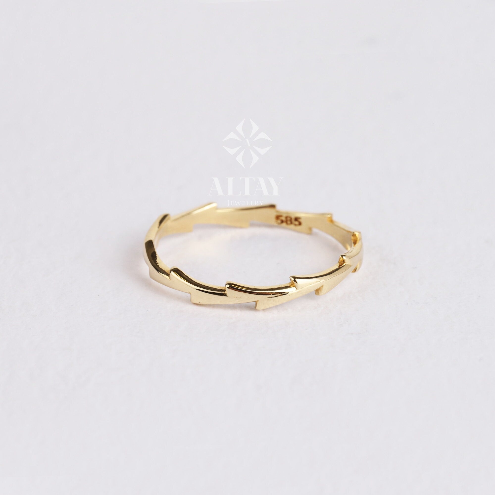 14K Solid Gold Wave Ring, Gold Twig Band, Minimalist Gold Knuckle Ring, Dainty Gold Ring, Gold Branch Ring, Stackable Ring, Gift For Her