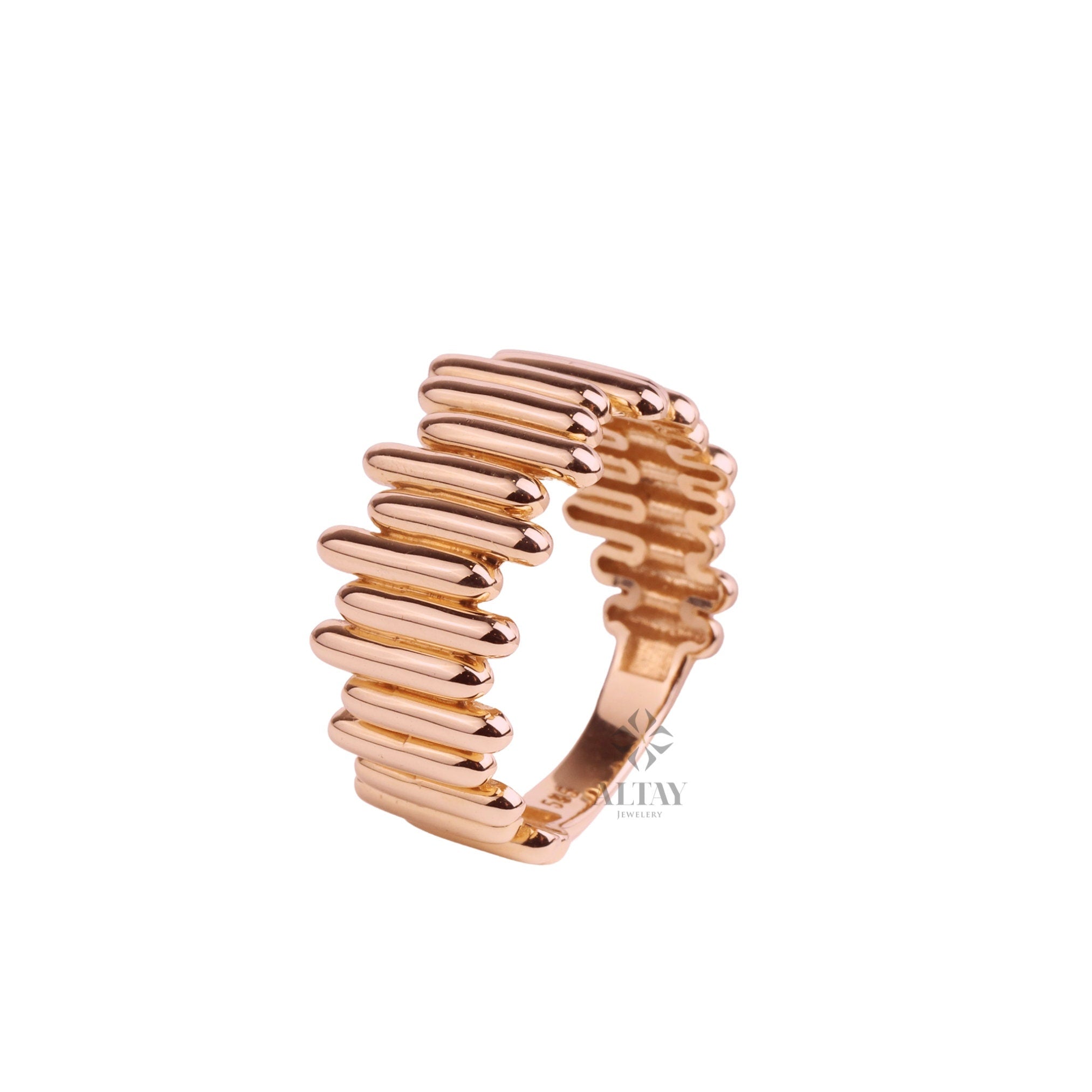 14K Gold Zigzag Ring, Tiny Gold Ring, Statement Ring, Wave Ring, Unique Design, Minimalist Gold Ring, Dainty Ring, Statement Ring