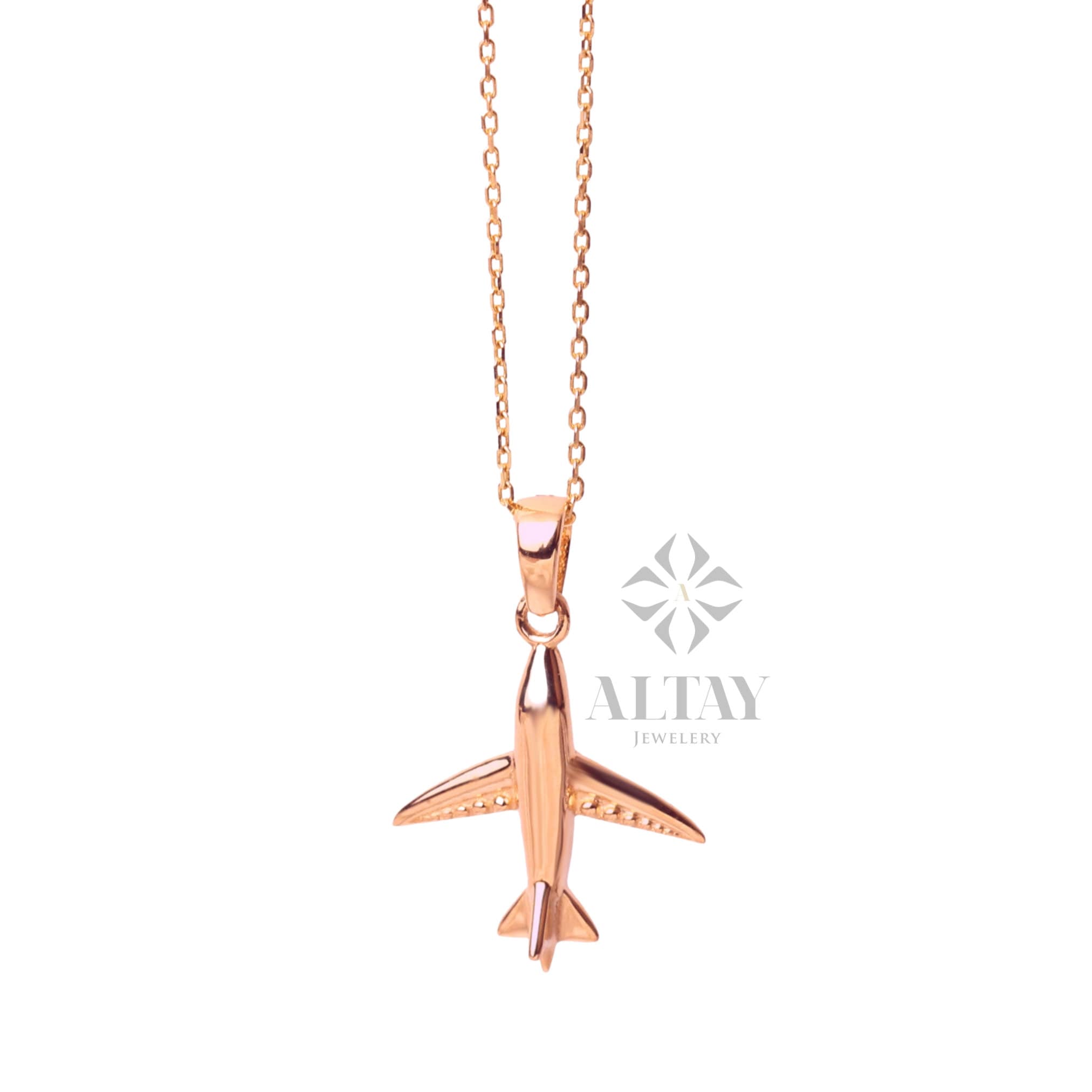 14K Gold Airplane Necklace, Plane Choker, Travel Necklace, Pilots Flight Attendant Gifts, Airplane Charm, Aviation Graduation Gifts for Her